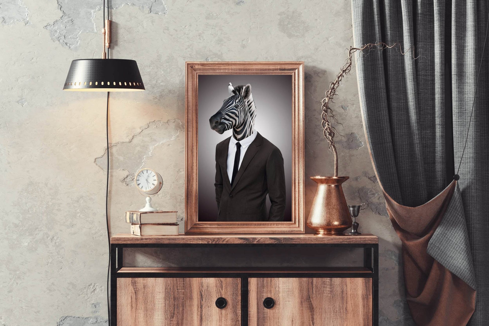 Wearing Suit Zebra Animal Wall Art - beink online art store