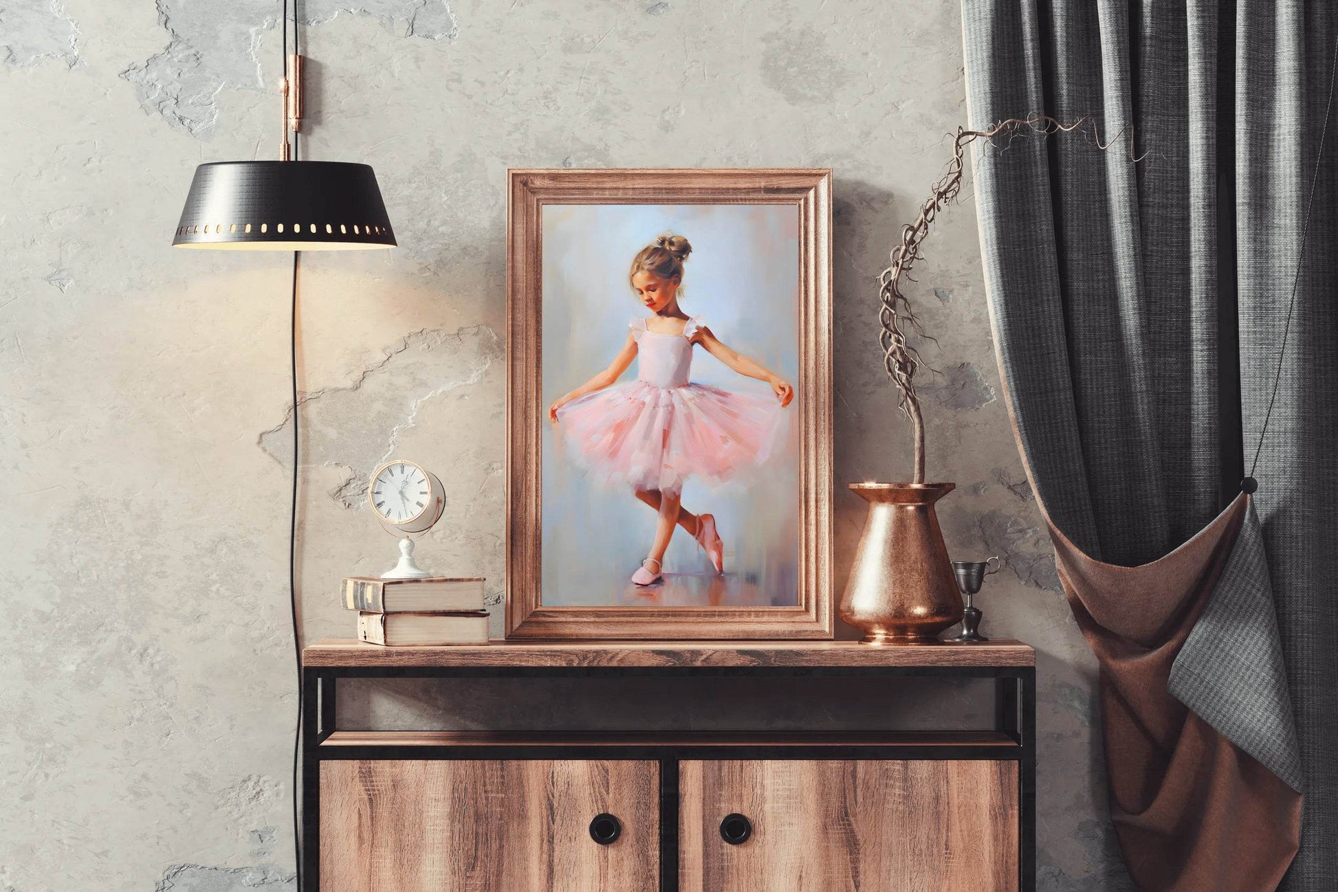 Painting of a Little Girl Dancing Wall Art - beink online art store