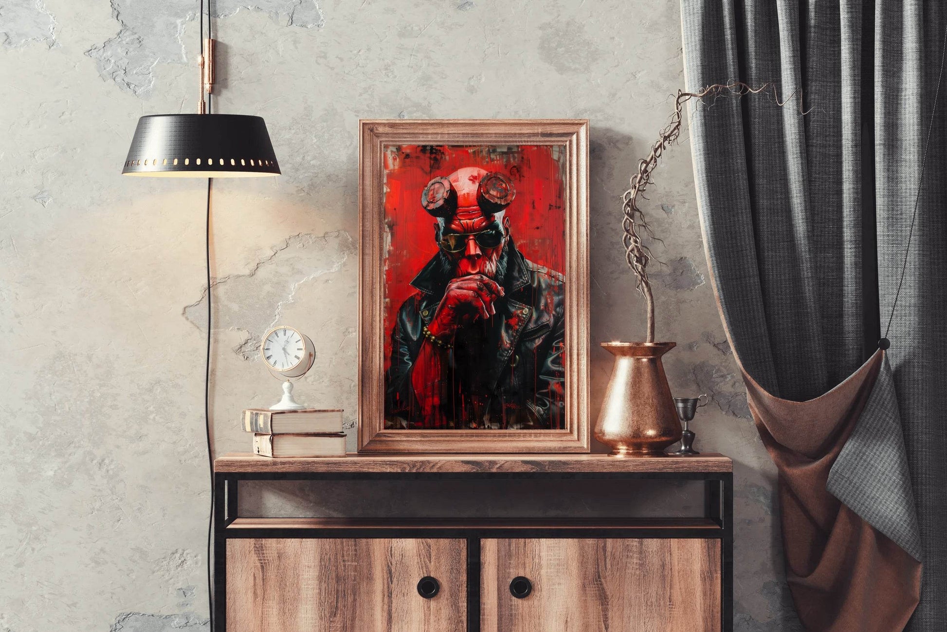 Painting of Hellboy Premium Wall Art - beink online art store