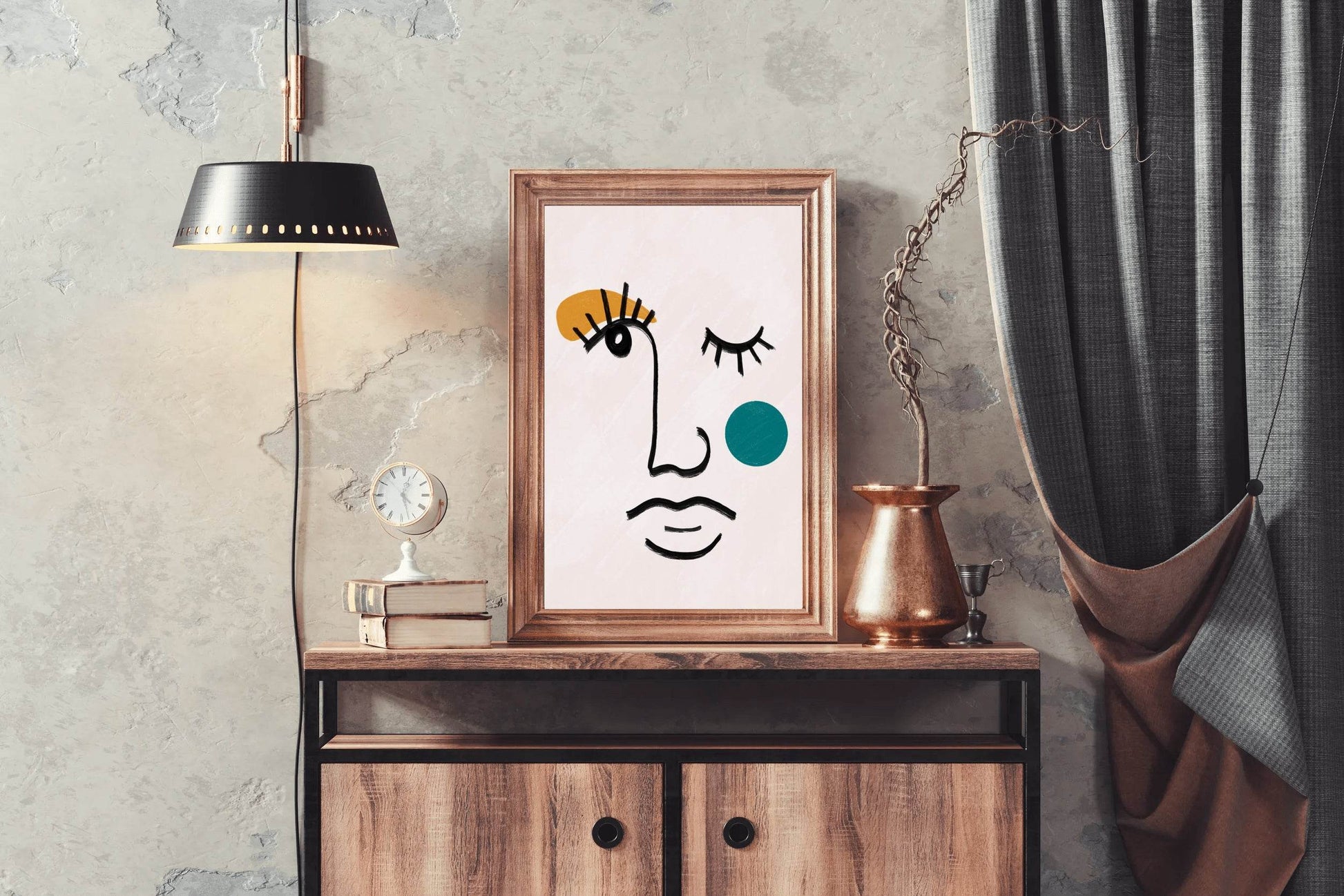 Cartoon Human Face Wall Art - beink online art store