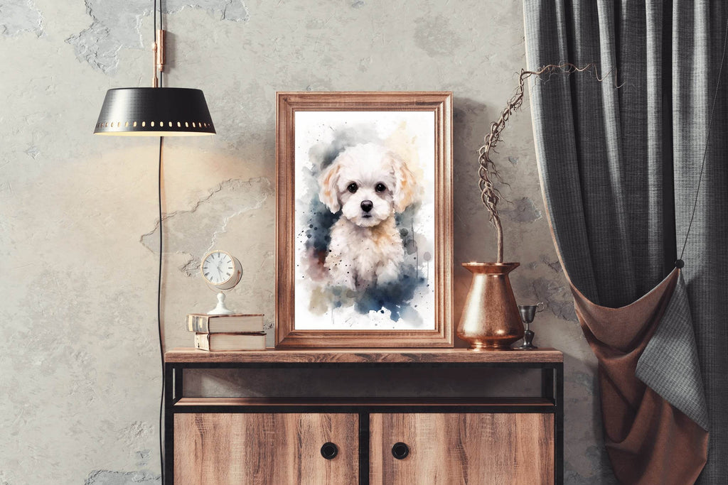 Watercolor Painting of Bichon Frise - beink online art store