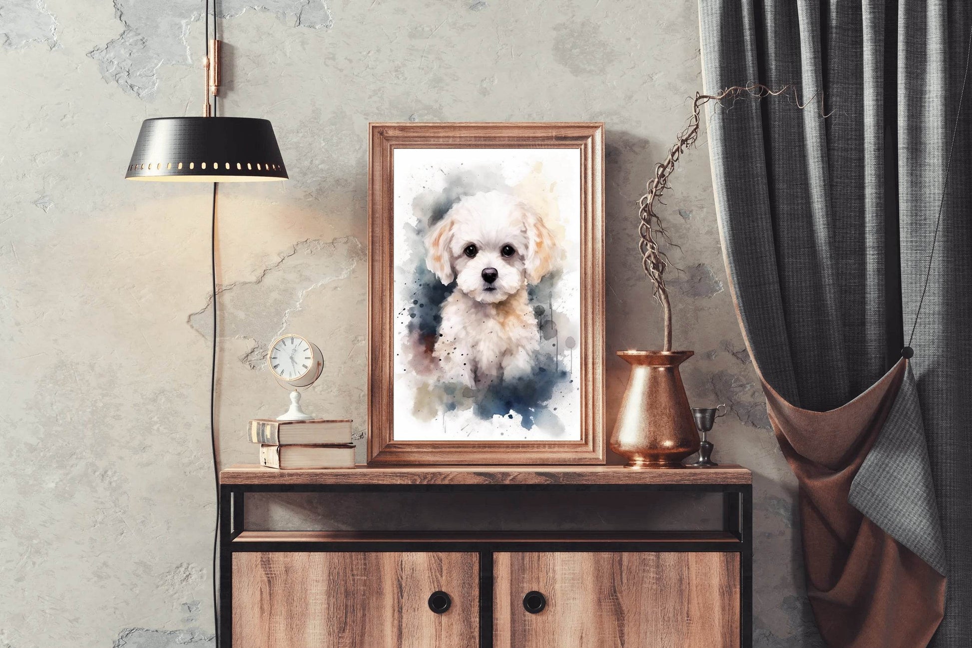 Watercolor Painting of Bichon Frise - beink online art store