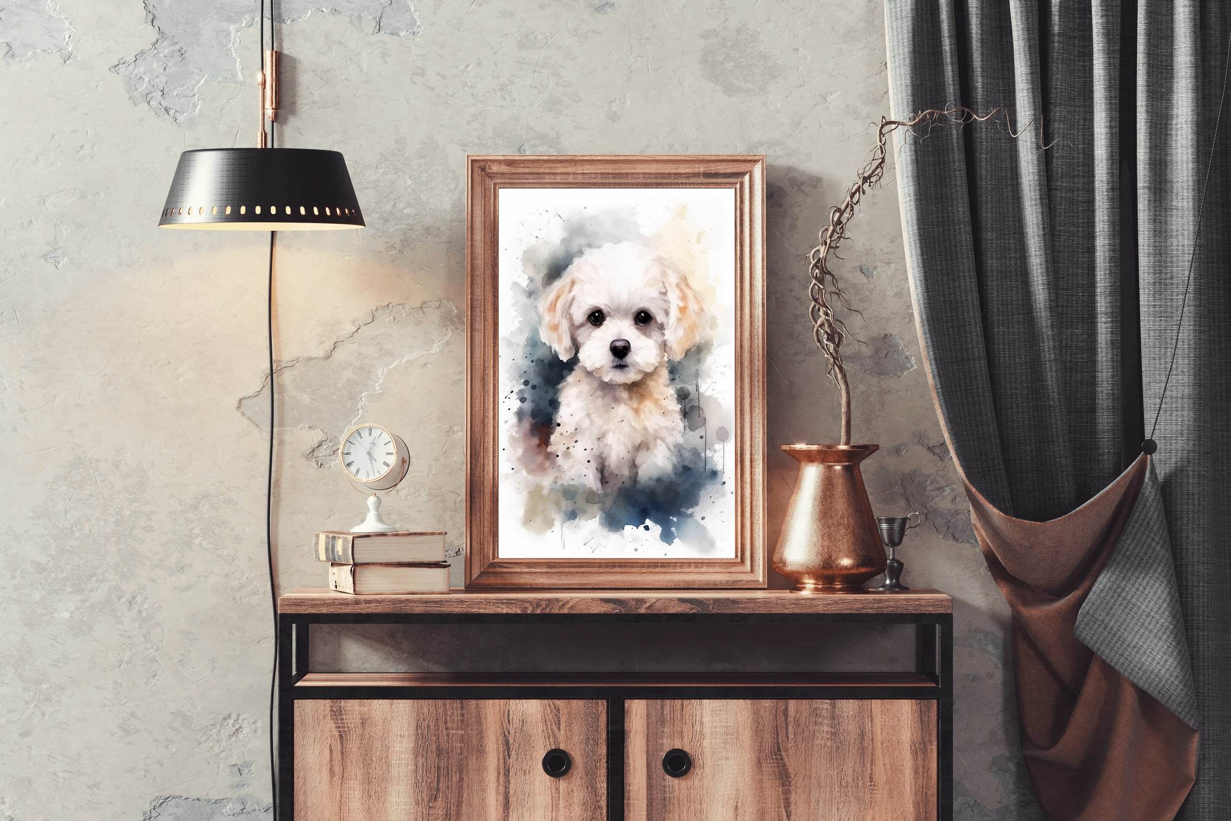 Watercolor Painting of Bichon Frise - beink online art store