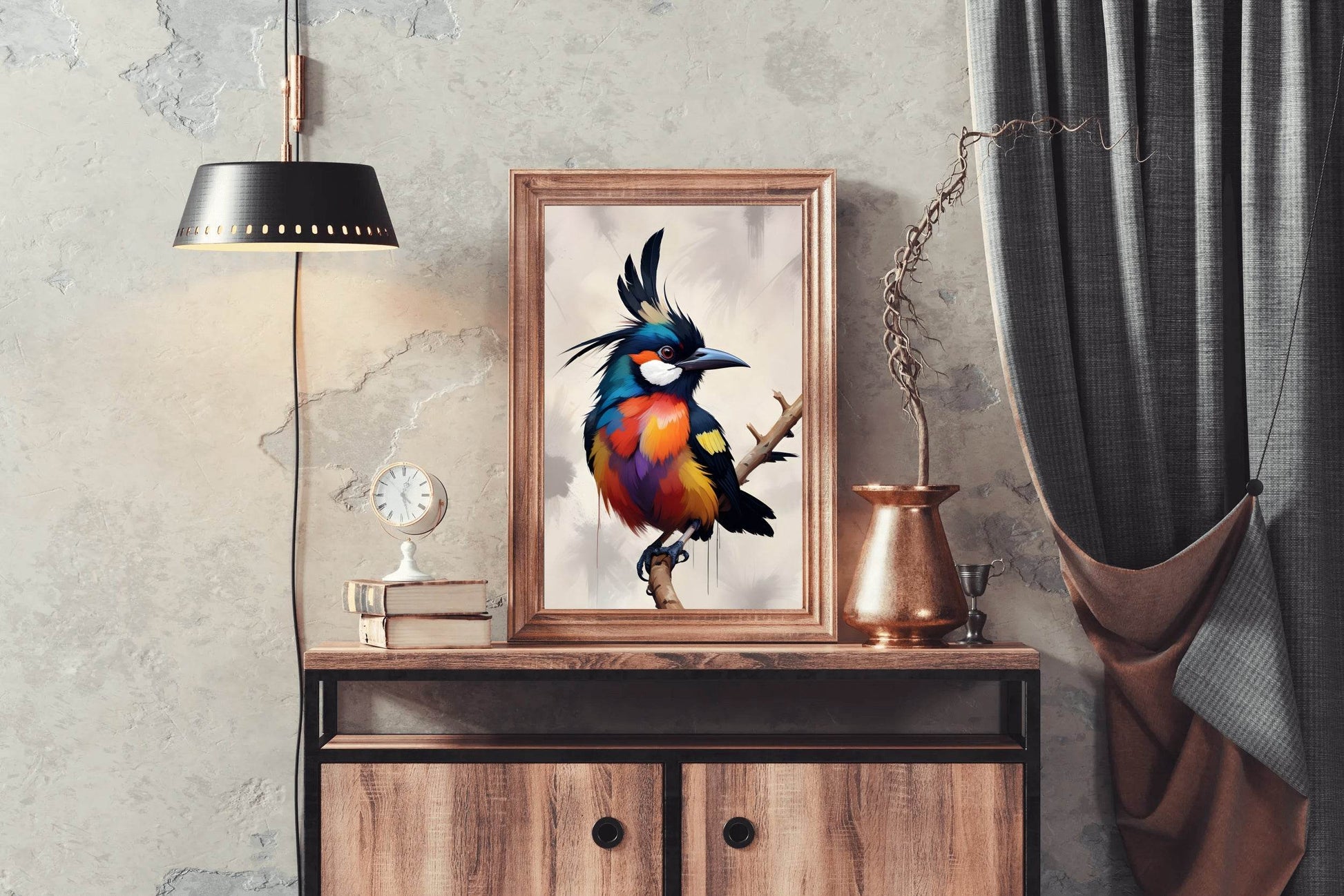 Watercolor Kingfisher Bird Wall Art - beink online art store