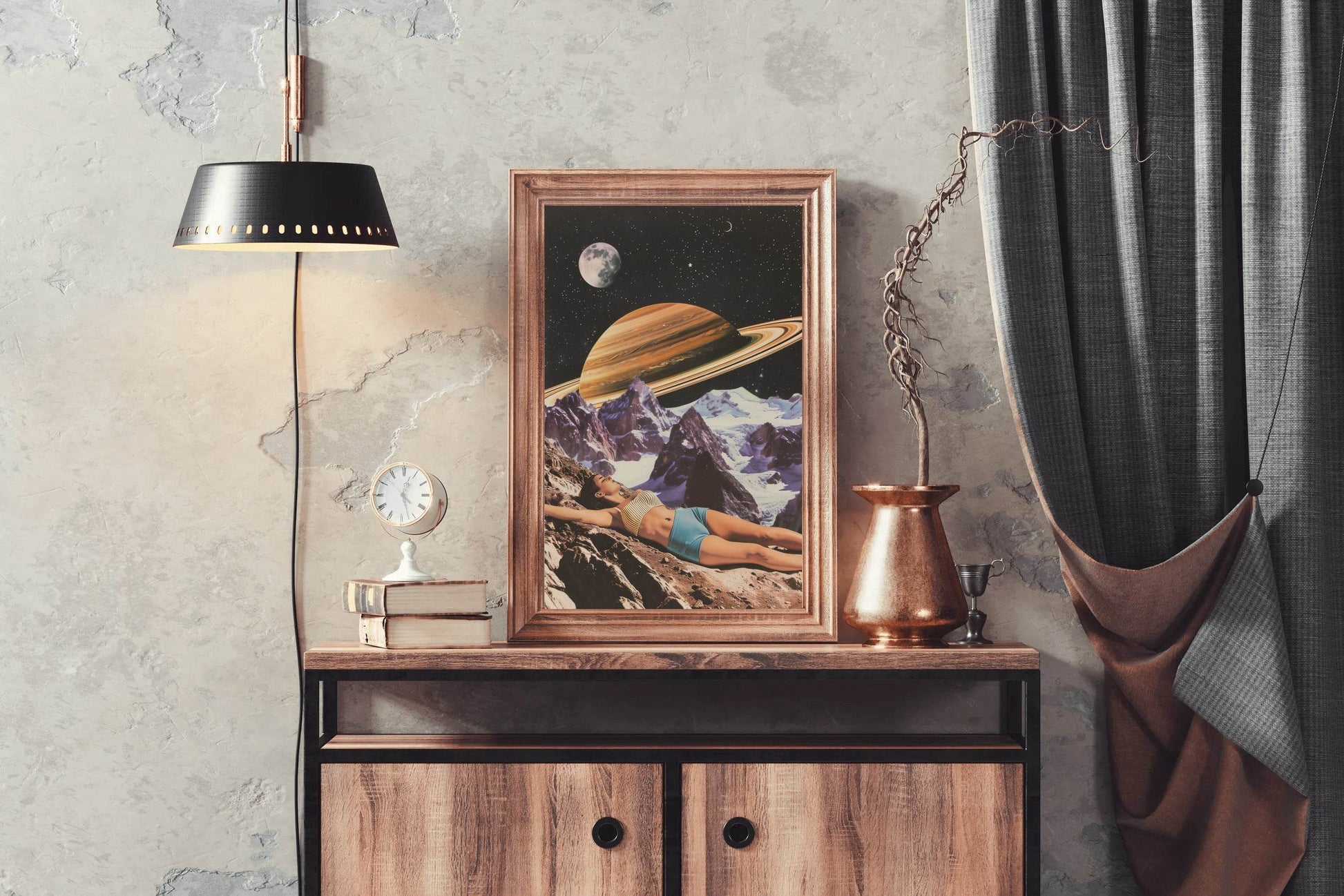 Woman Sleeping in Space Wall Art - beink online art store