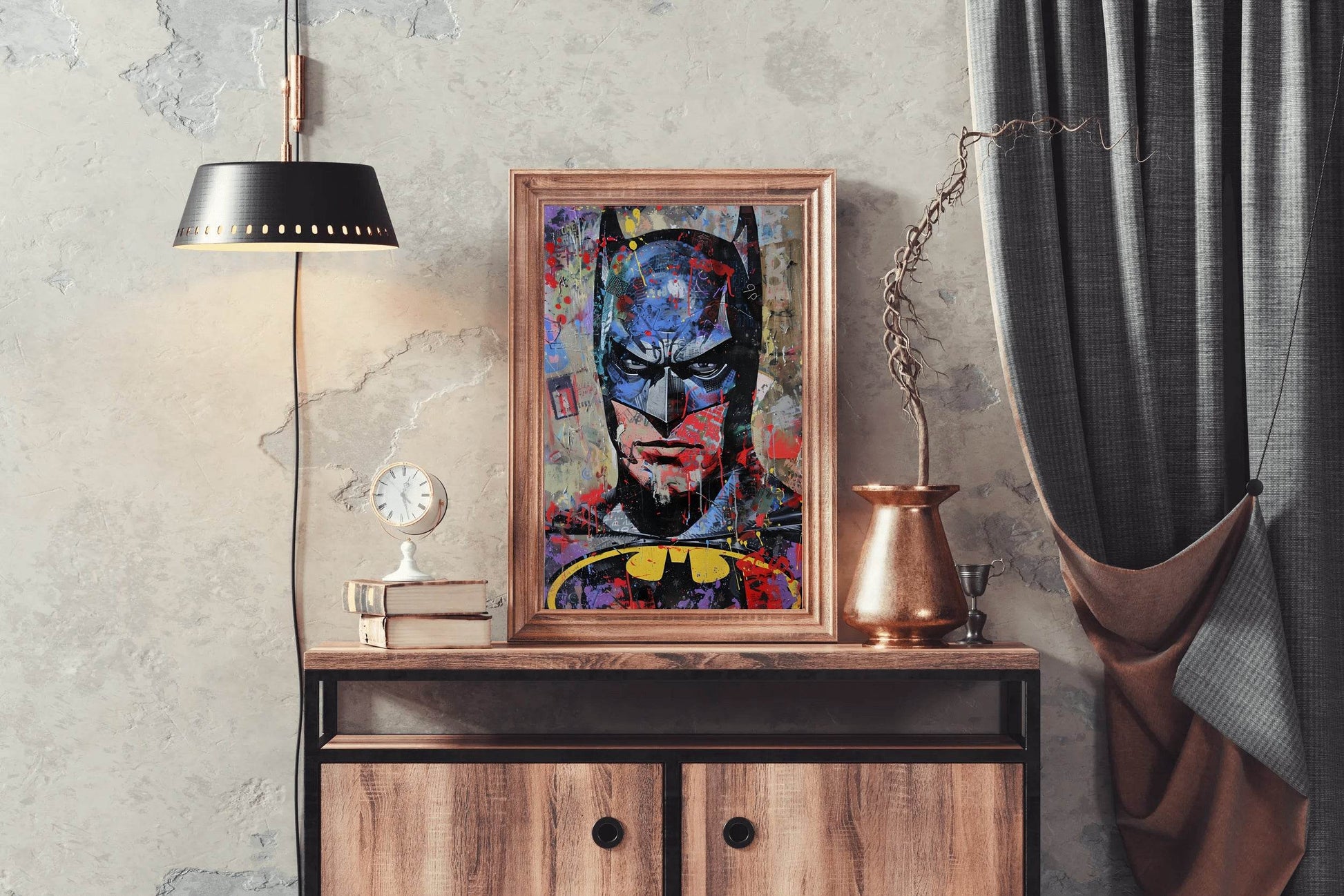 Watercolor Painting of Batman Face Wall Art - beink online art store