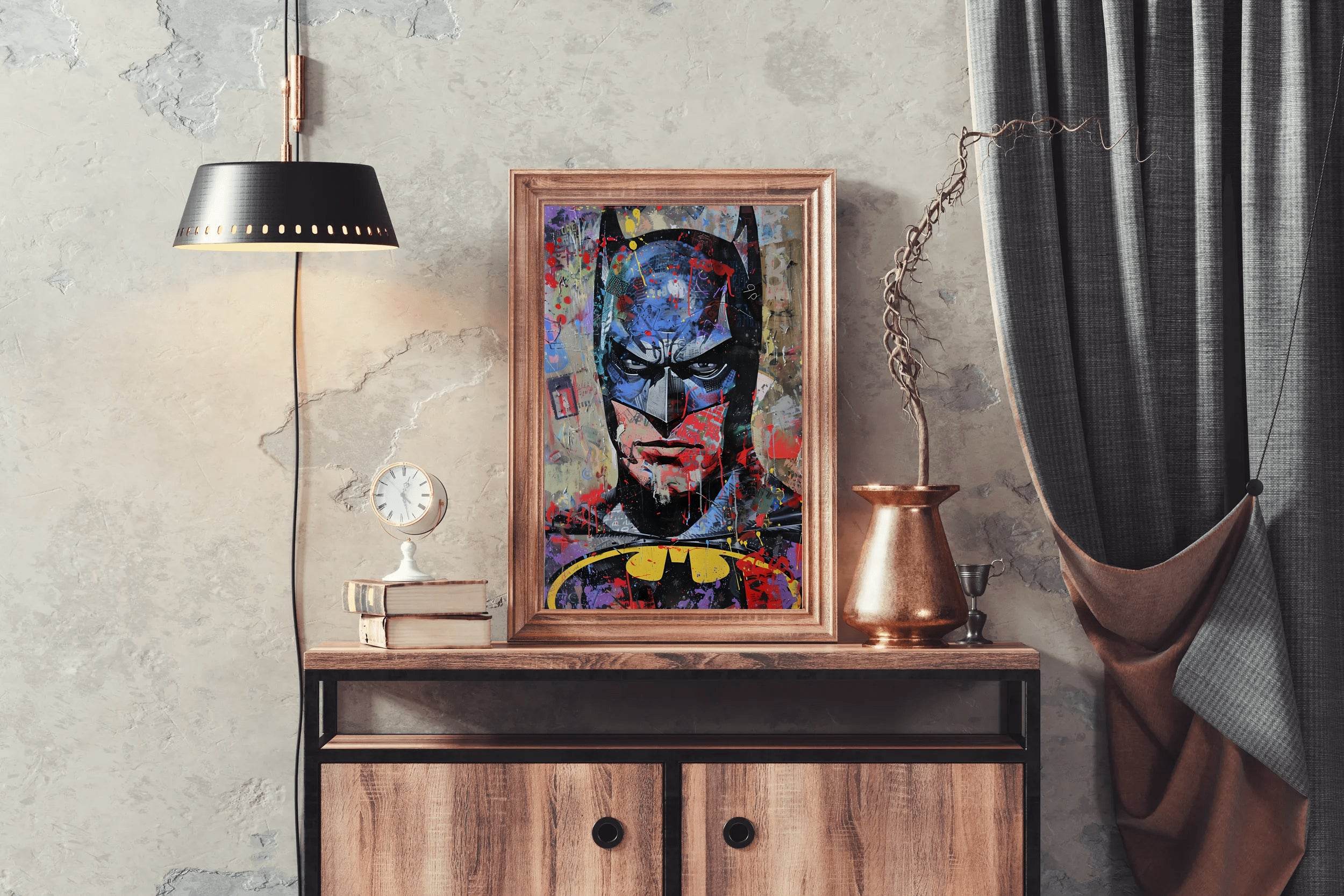 Watercolor Painting of Batman Face Wall Art - beink online art store