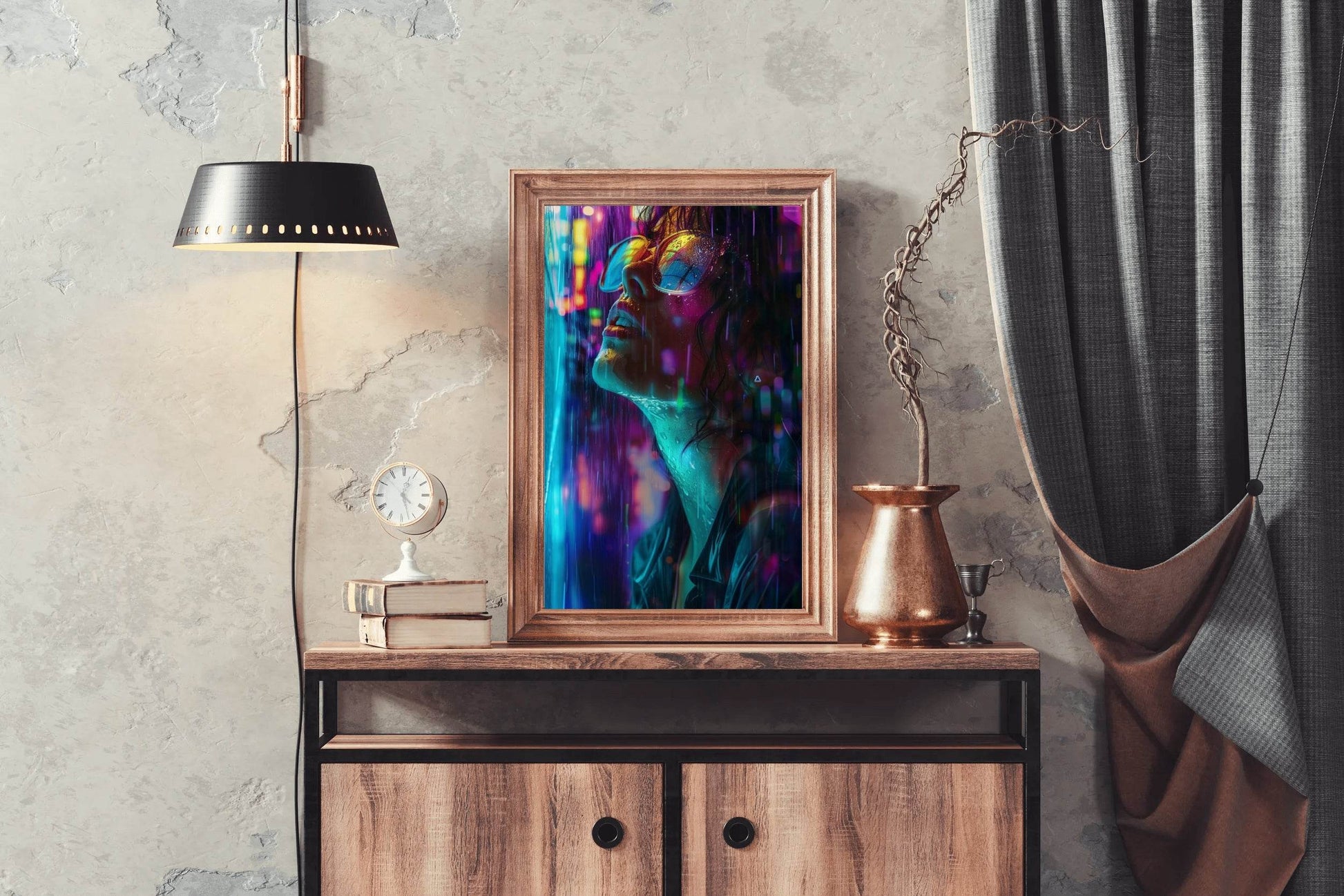Holographic Female Face Close Up Digital Art - beink online art store