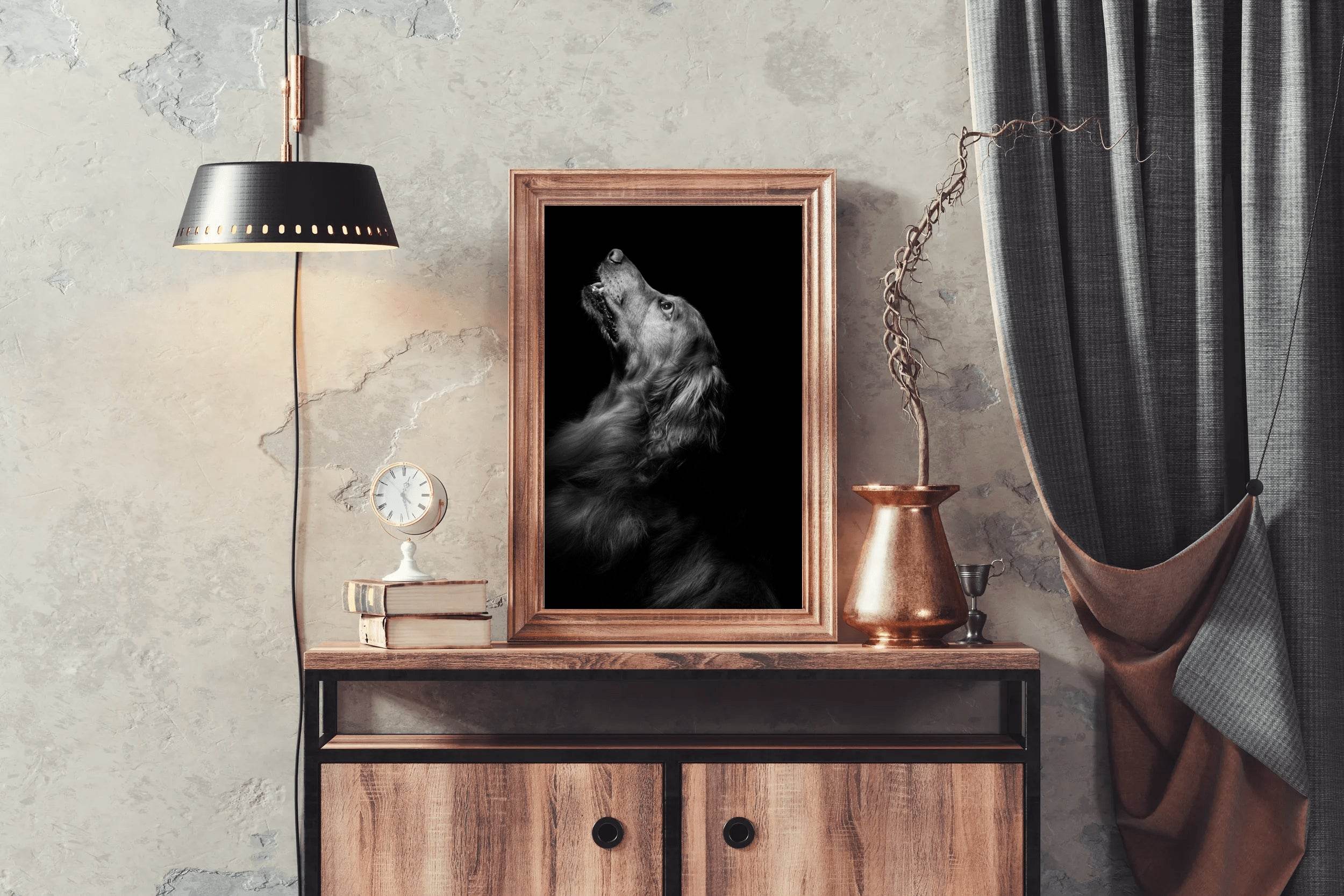 Flat-Coated Retriever Black & White Wall Art - beink online art store