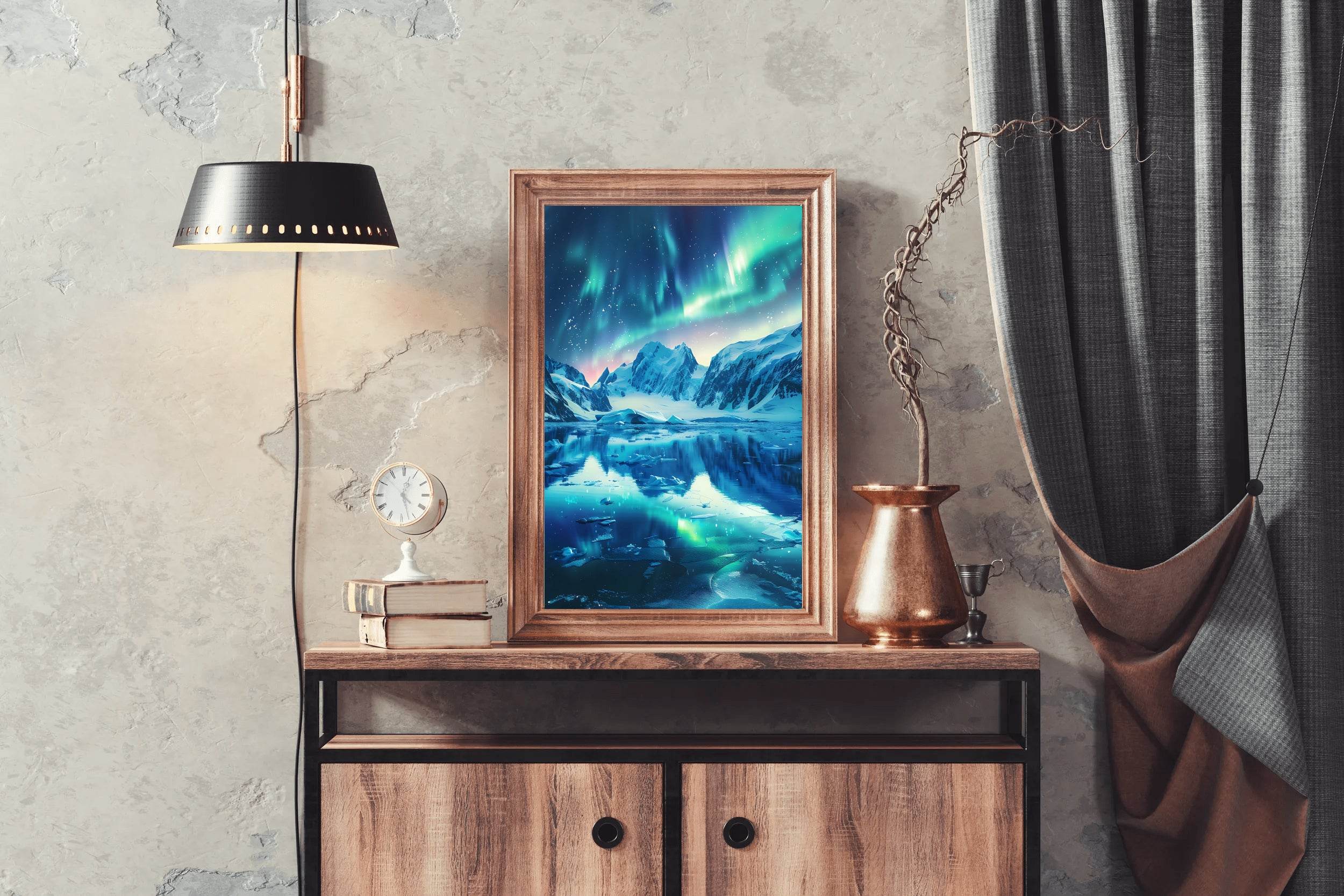 View Of The Northern Lights from lakes - beink online art store