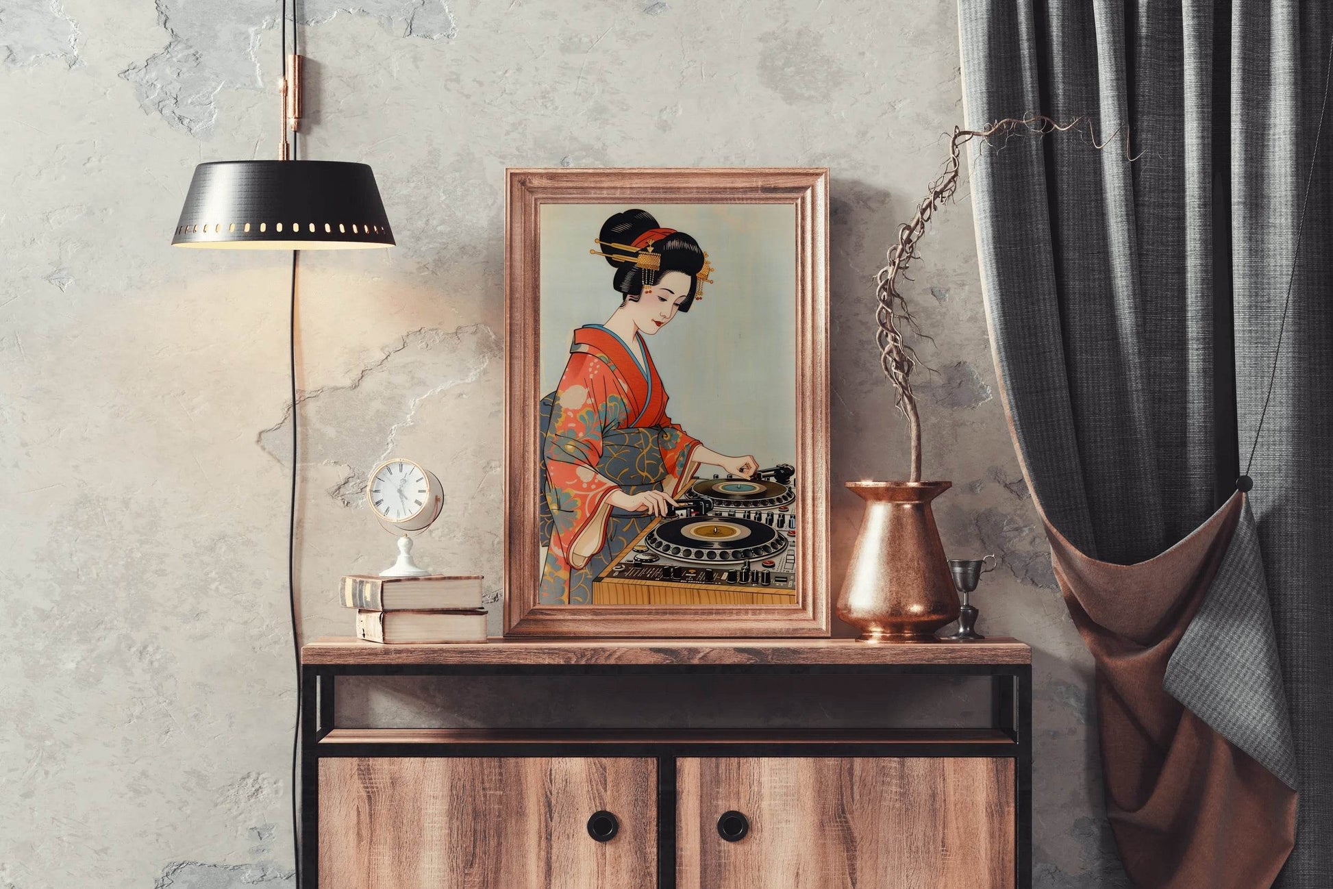 Japanese Dj Geisha Ramen Wall Art - beink online art store