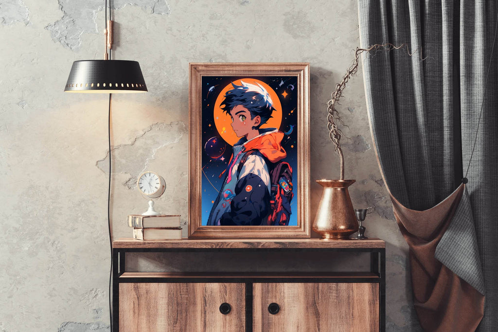 Anime Boy with Backpack Wall Art - beink online art store