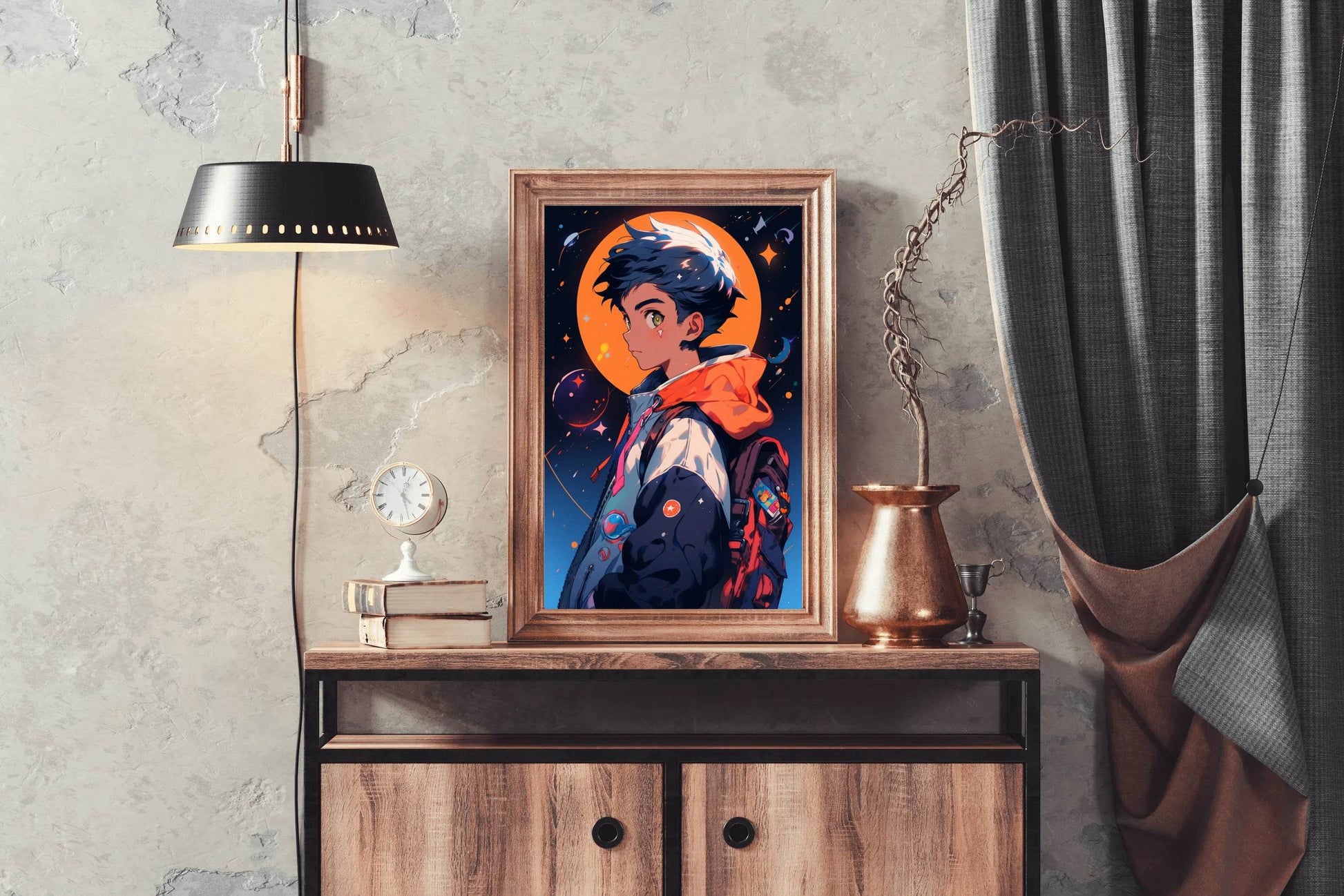 Anime Boy with Backpack Wall Art - beink online art store