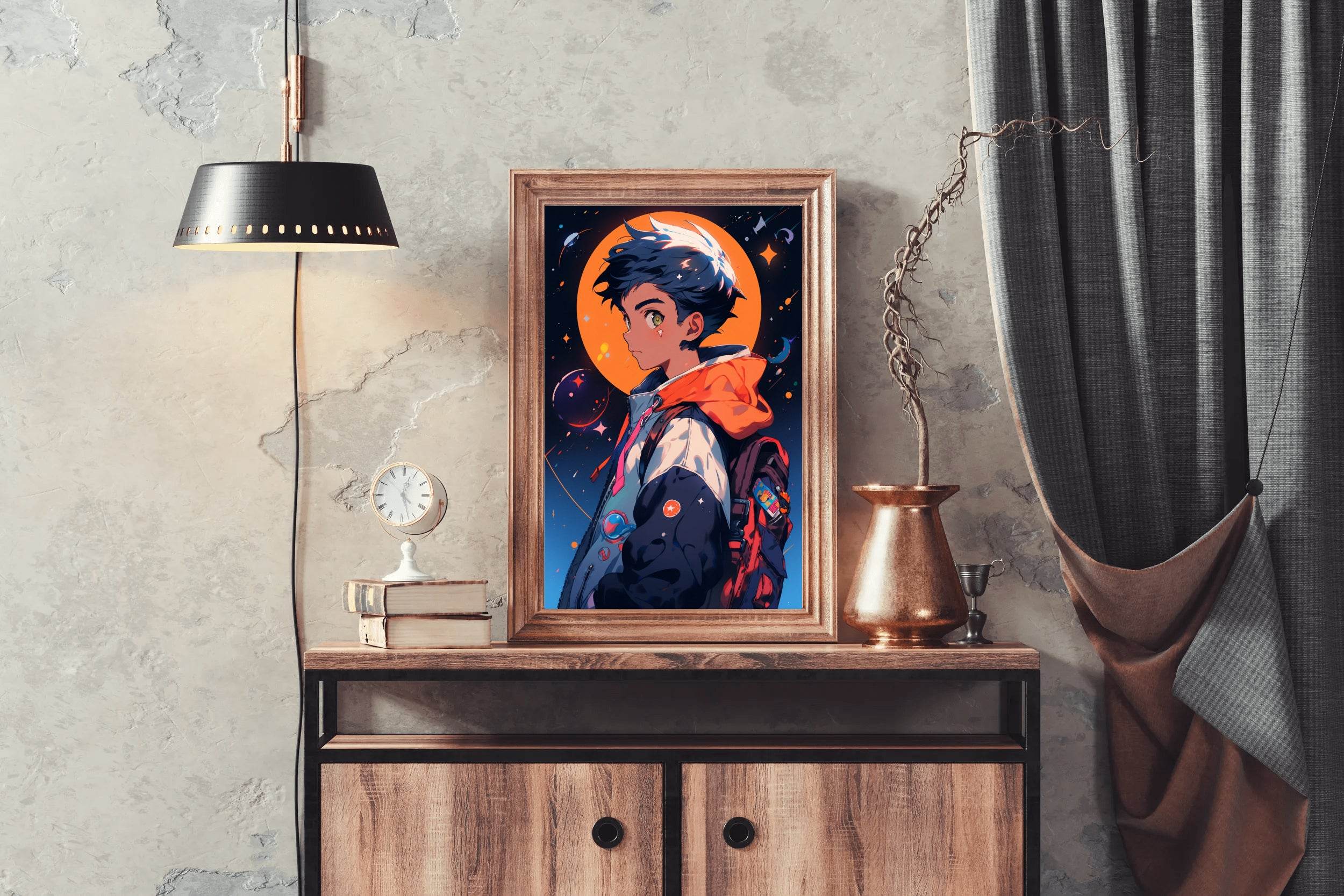 Anime Boy with Backpack Wall Art - beink online art store