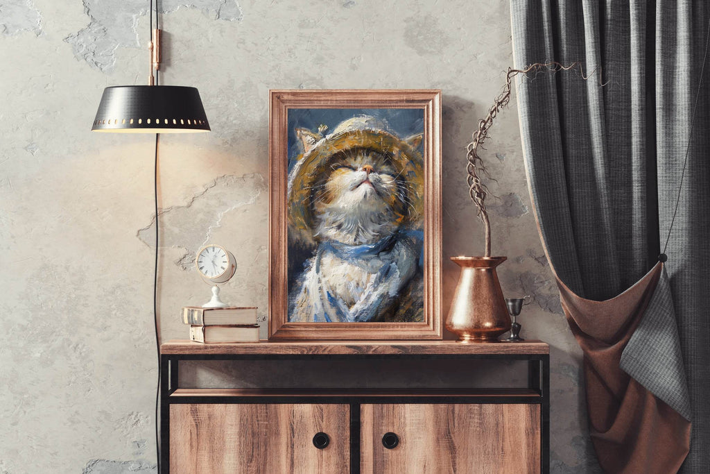 Hand Painted Portrait of Persian Cat Wall Art - beink online art store