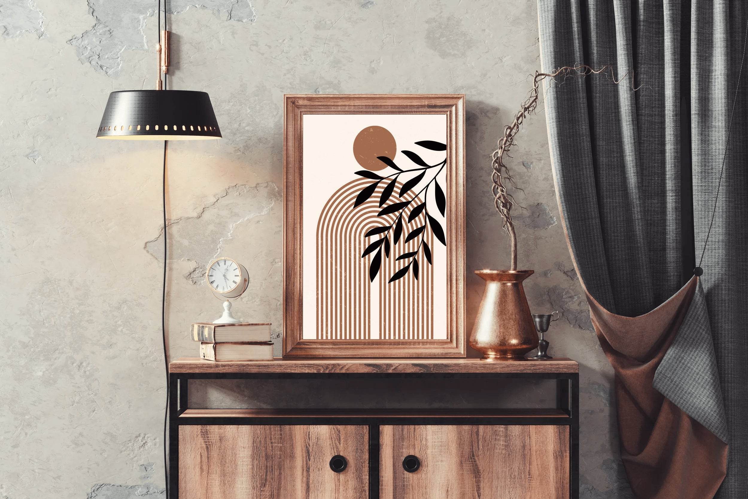 Arched Lines with Leaf ArtWork - beink online art store