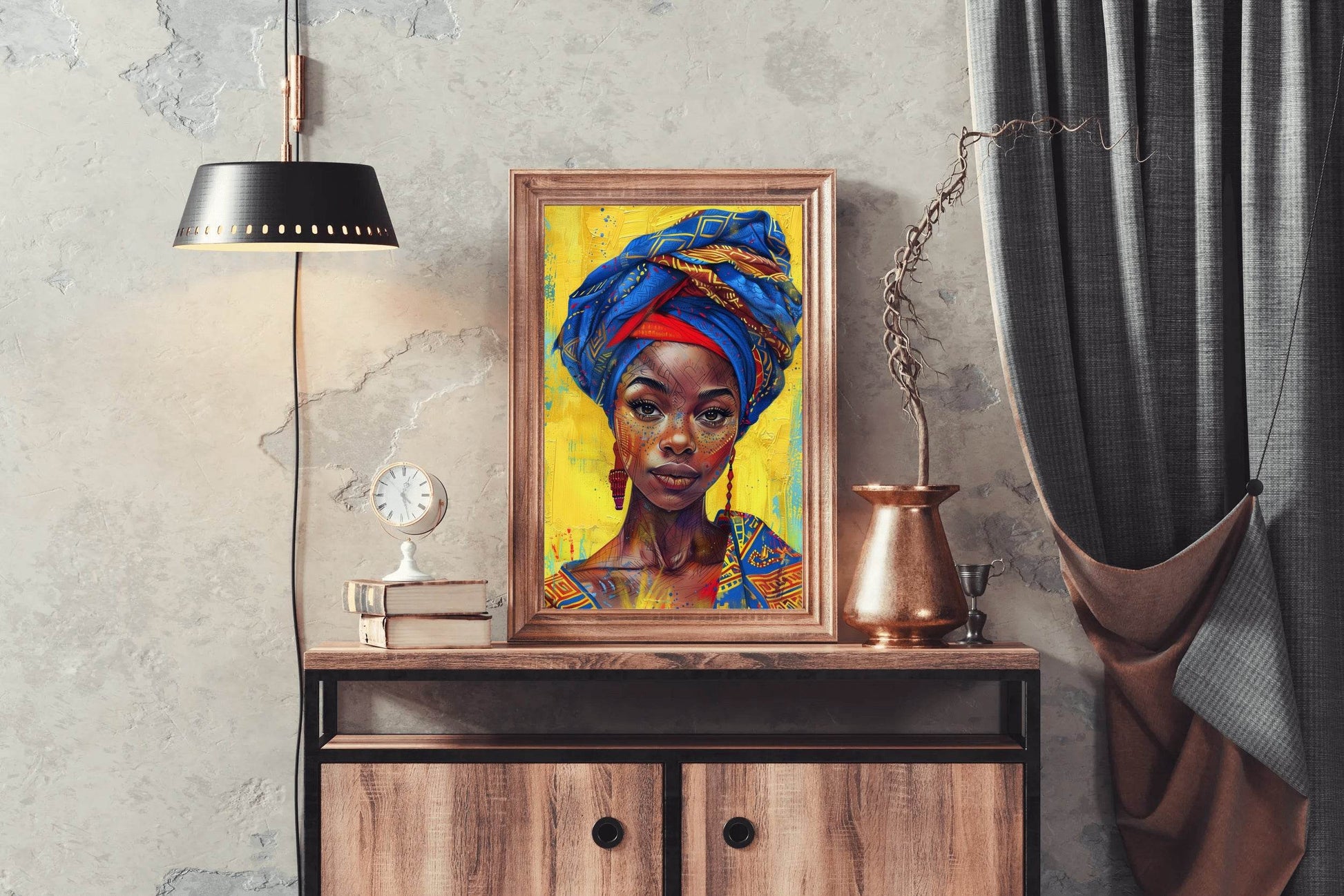 Vibrant Head Wrap Wall Art - beink online art store