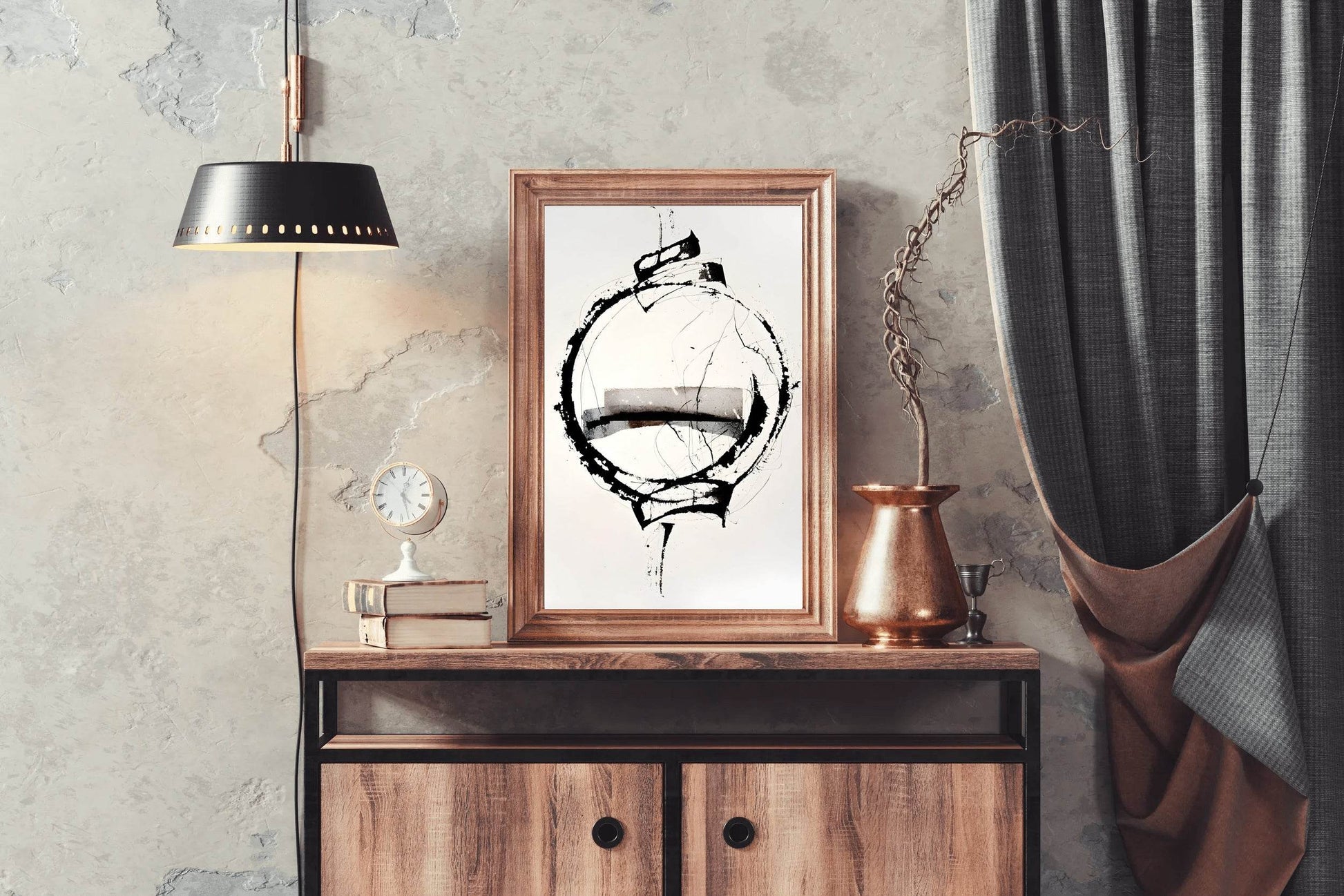 Ink and Watercolor Circular Composition Wall Art - beink online art store