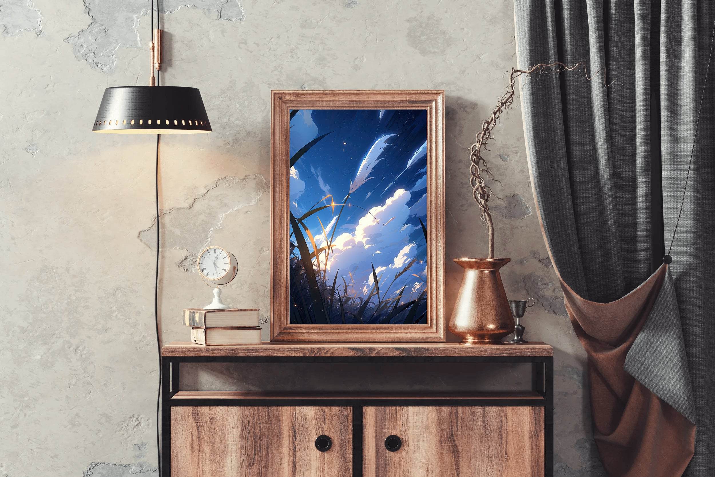 Anime Style Clouds Wall Art - beink online art store