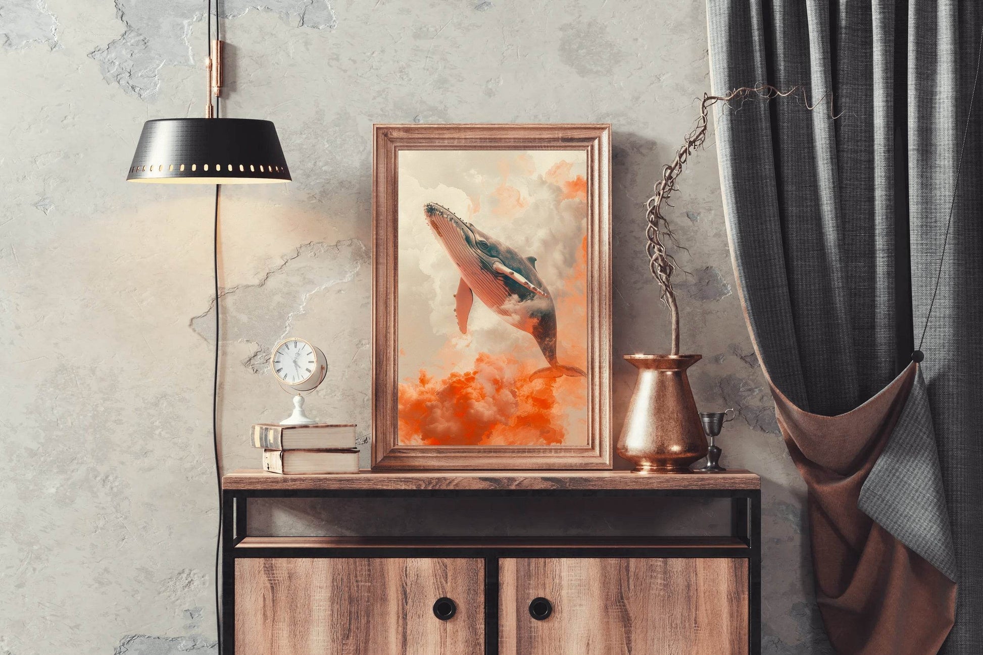 Fantasy Whale in Sky Animal Wall Art - beink online art store
