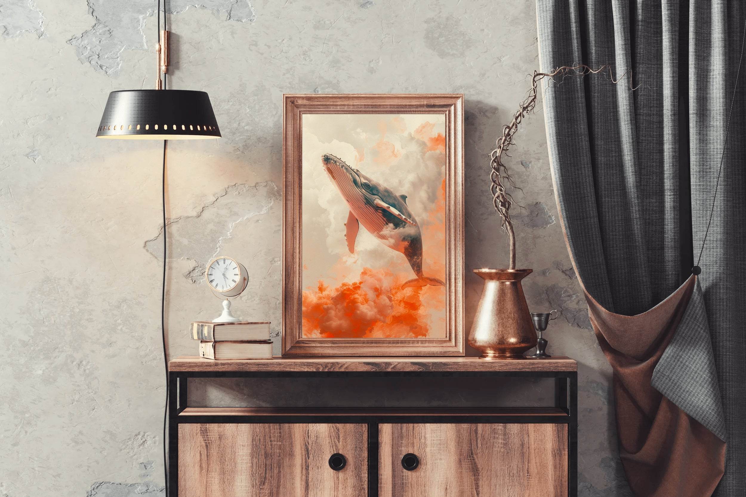 Fantasy Whale in Sky Animal Wall Art - beink online art store