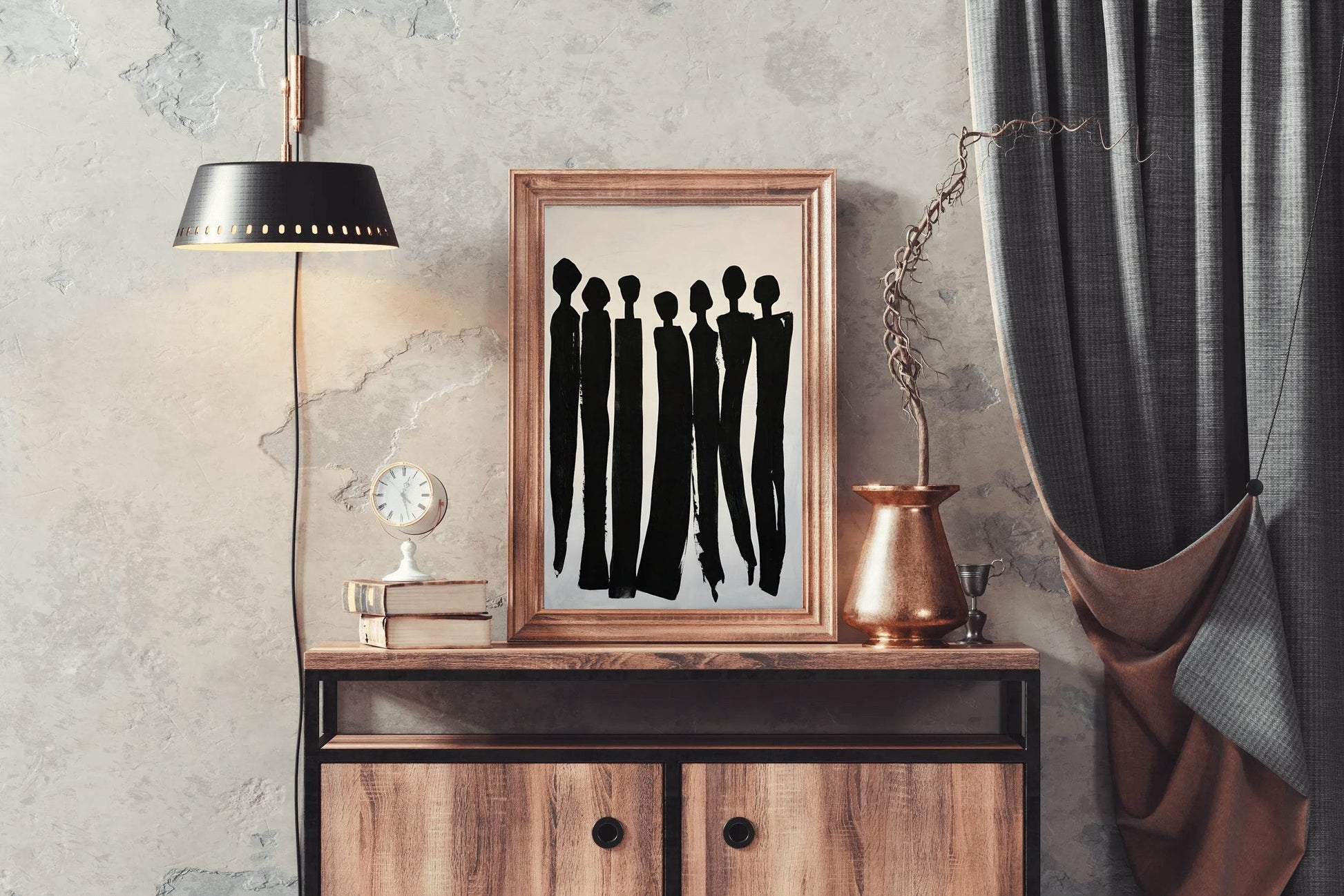 Black and White Silhouettes of People Wall Art - beink online art store