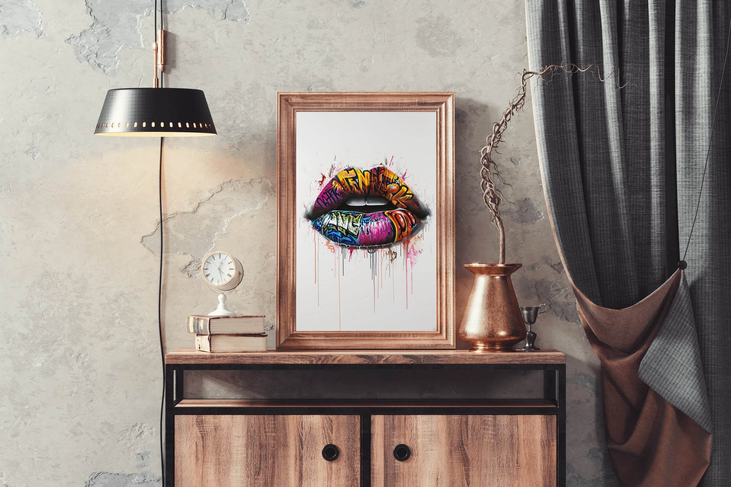 Graffiti on Lips Wall Art - beink online art store