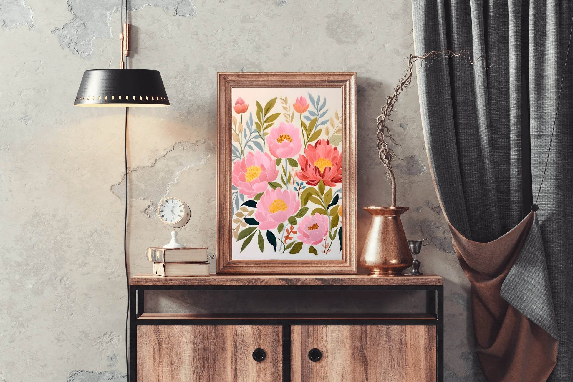 Watercolor Floral Background Wall Art - beink online art store