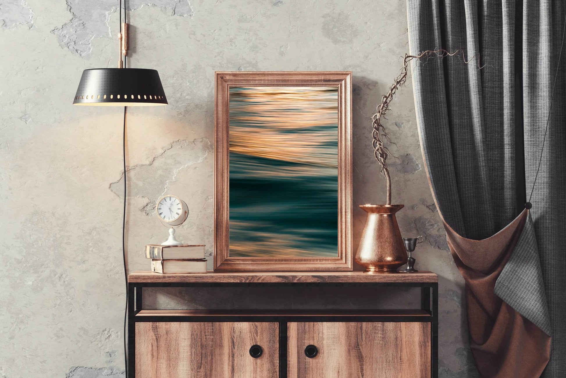 Golden Waves Abstract Wall Art - beink online art store