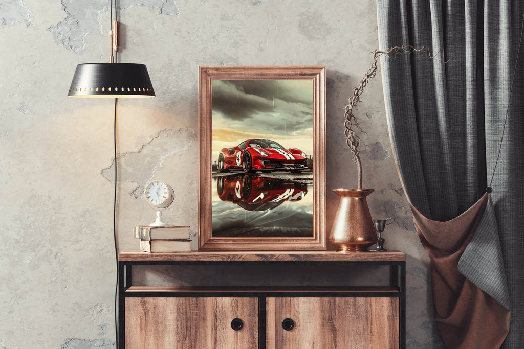 Ferrari488 Pista Red Wall Art - beink online art store
