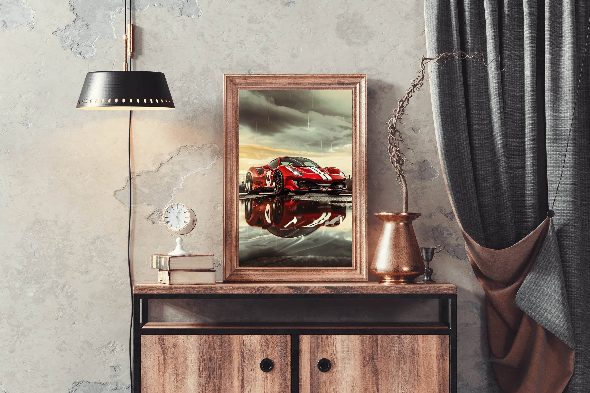 Ferrari488 Pista Red Wall Art - beink online art store