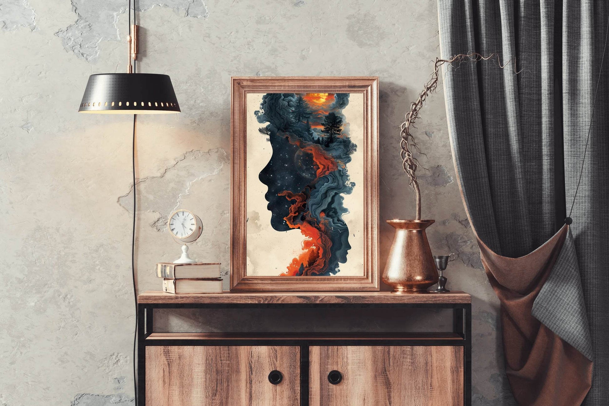 Smokey Watercolor Painting of a Women Face Digital Art - beink online art store