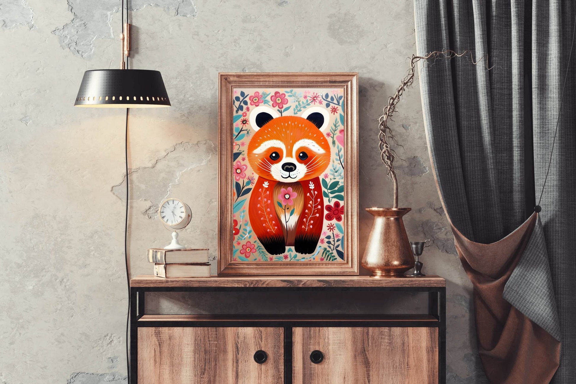 Cartoonish Red Panda Wall Art - beink online art store