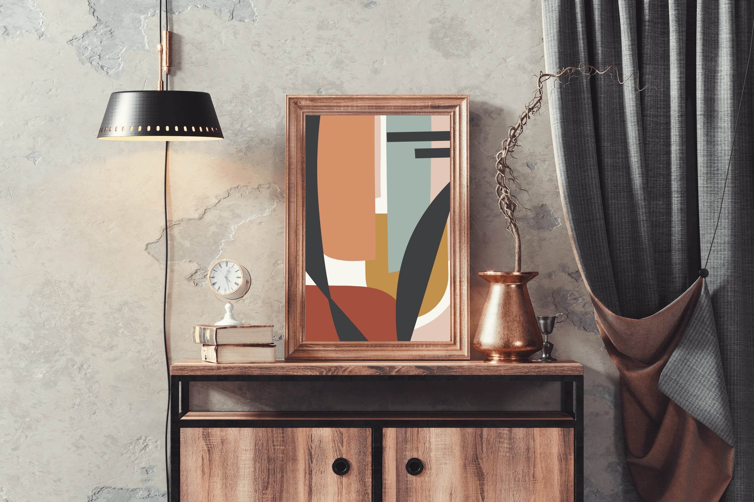Illustration Abstract Design with Various Shapes ArtWork - beink online art store