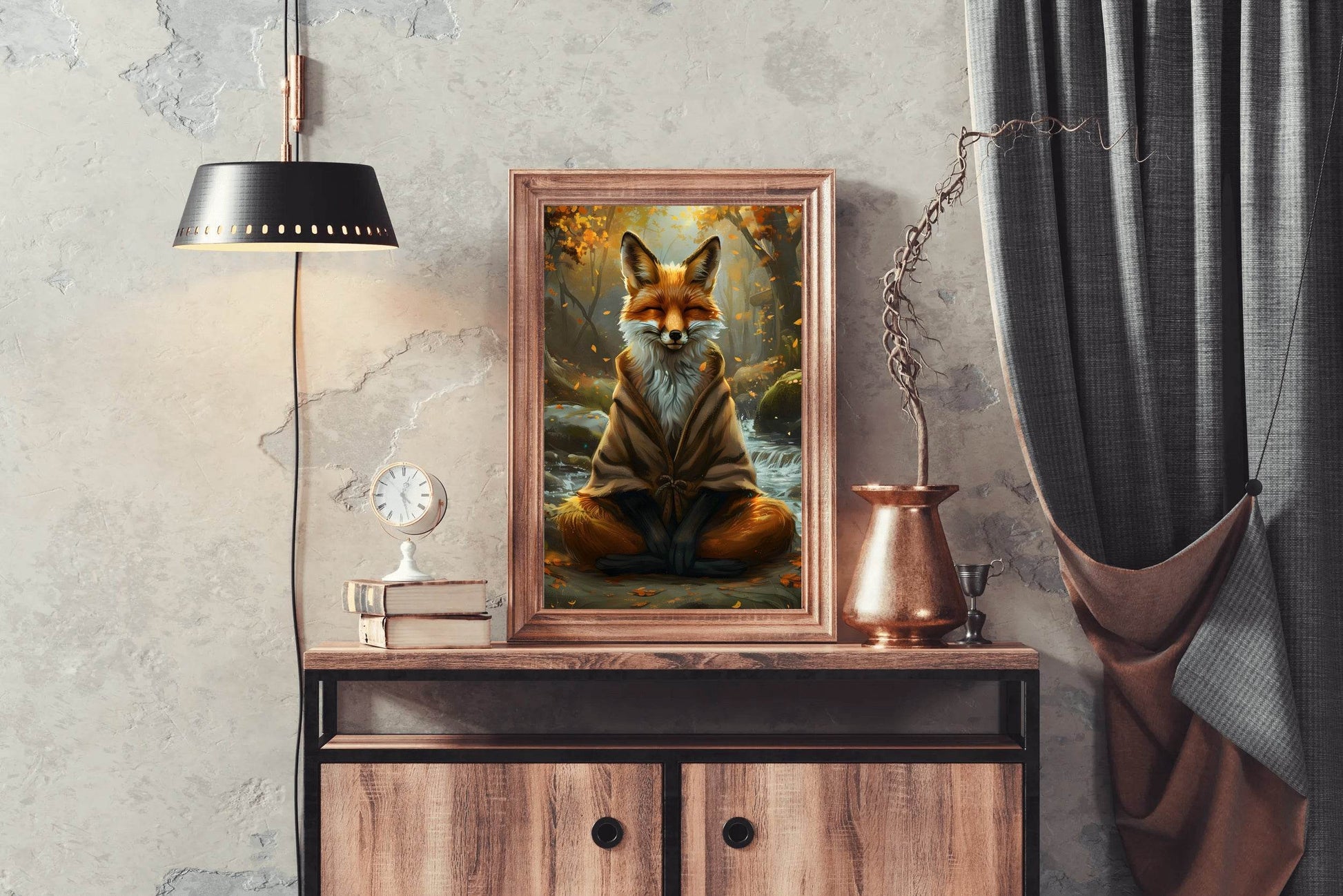 Watercolor Spiritual Fox Animal Wall Art - beink online art store