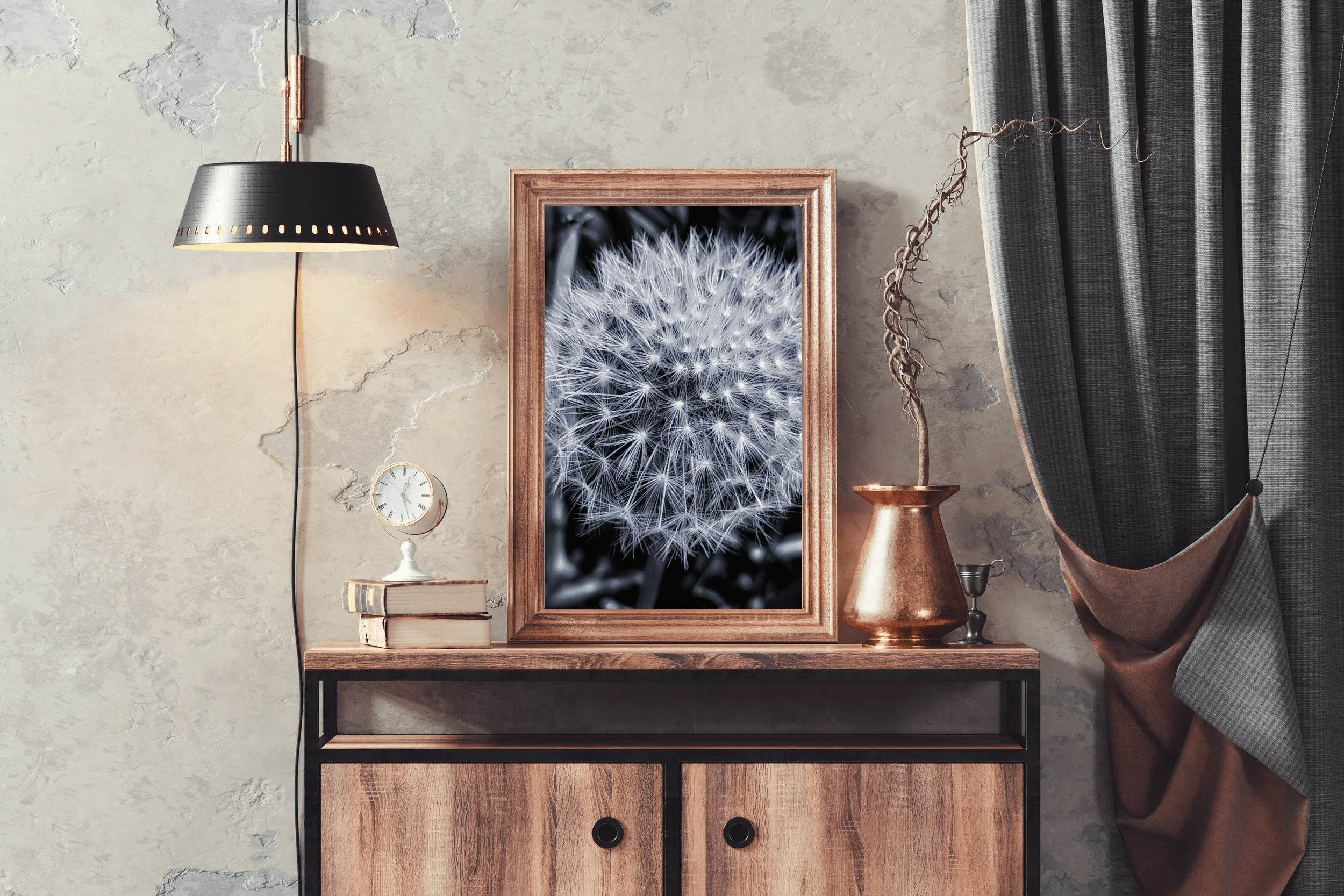 Common Dandelion Black & White Wall Art - beink online art store