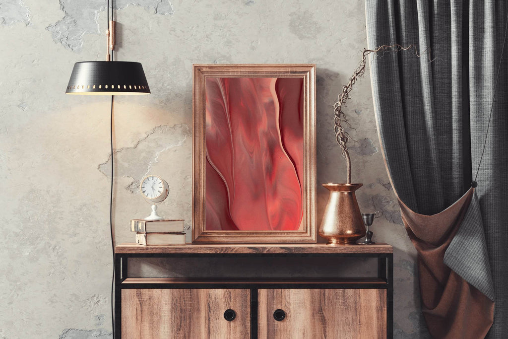 Red Oil Paint Background Abstract Wall Art - beink online art store