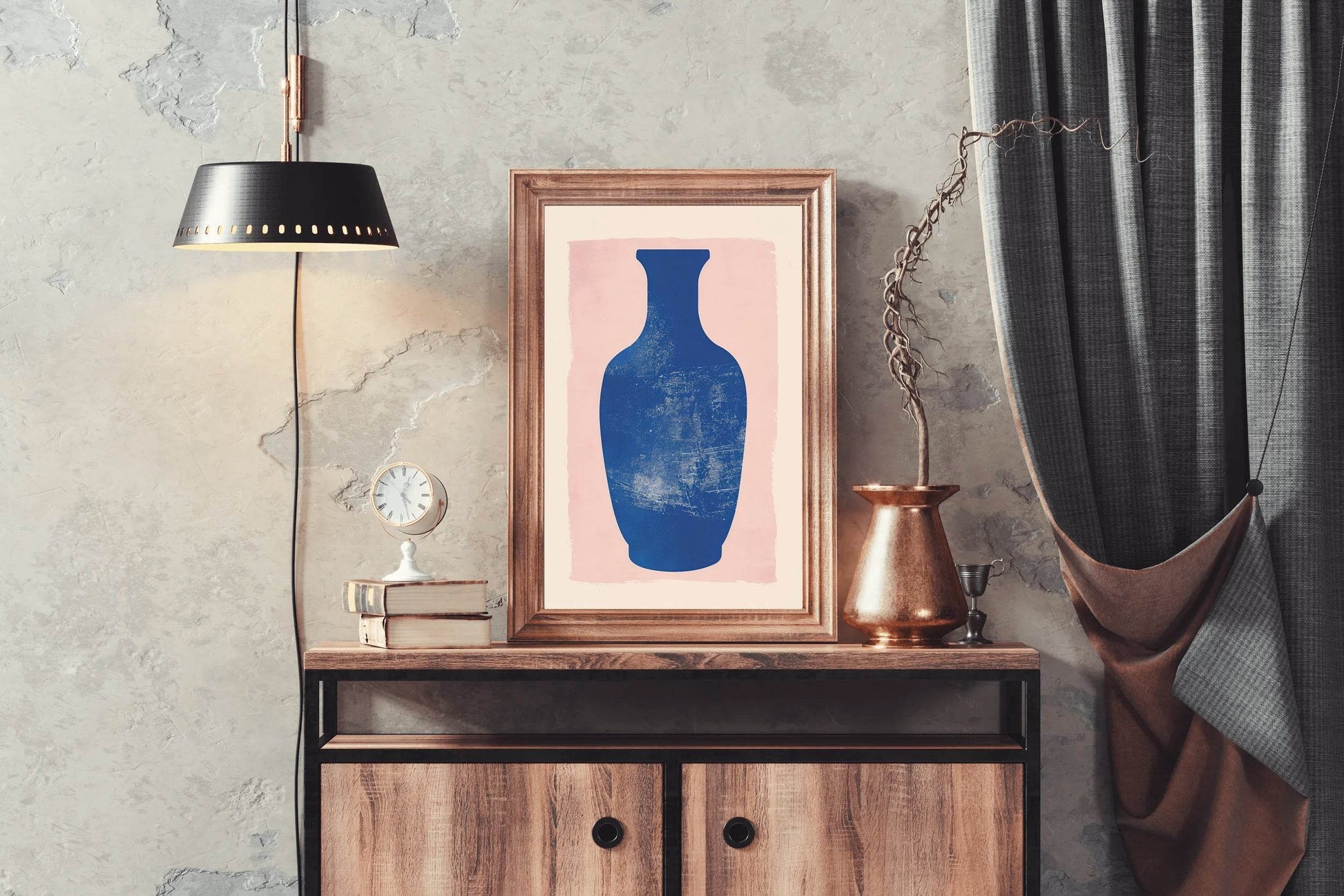Cobalt Blue Vase Wall Art - beink online art store