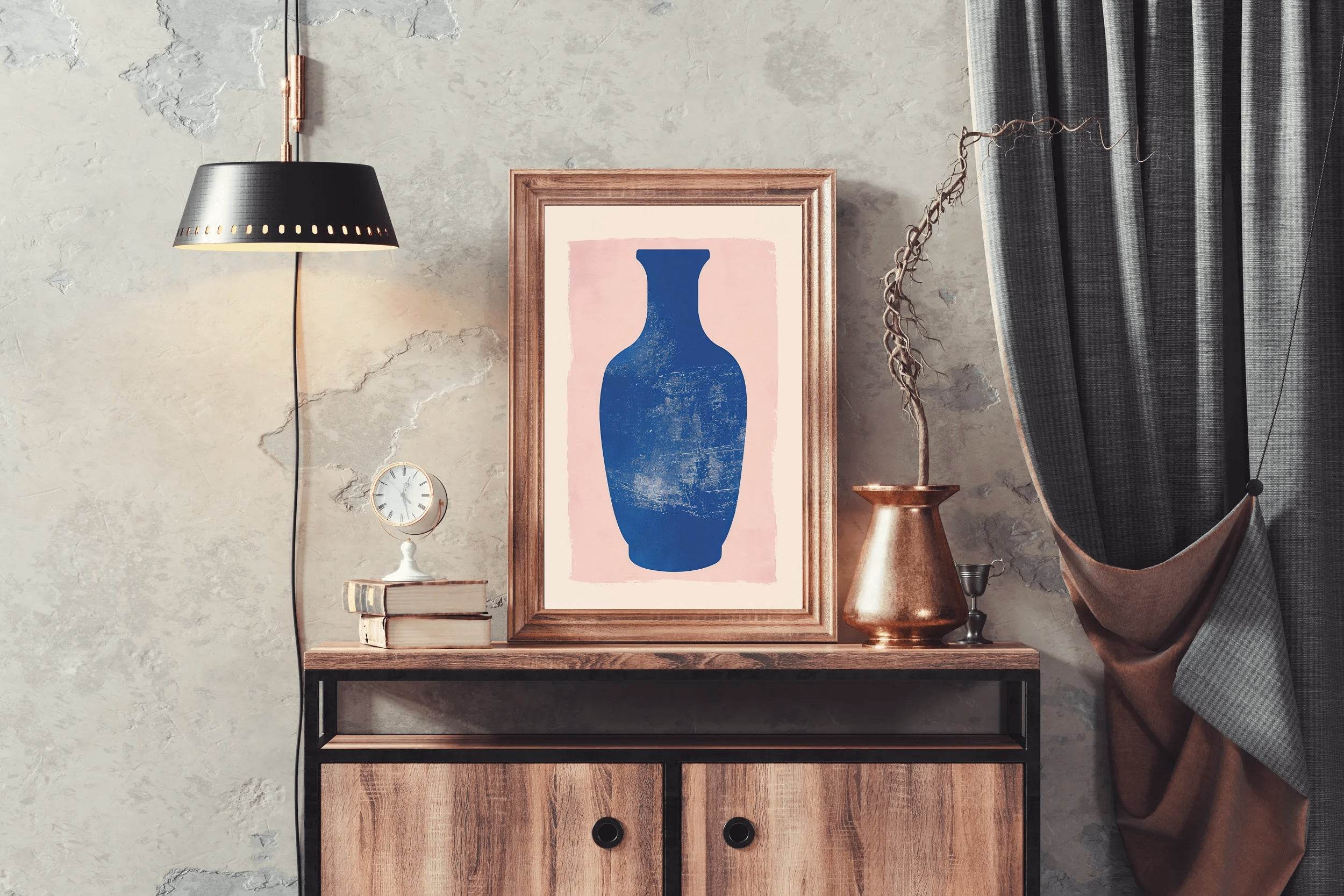 Cobalt Blue Vase Wall Art - beink online art store