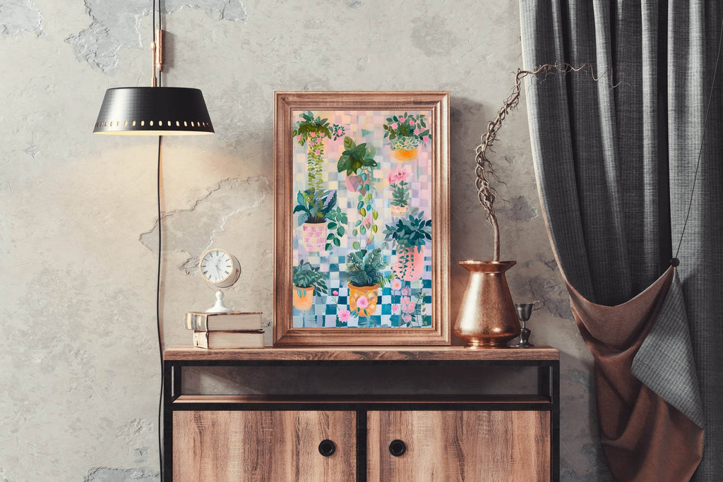 Colorful Potted Plants Digital Painting Art - beink online art store