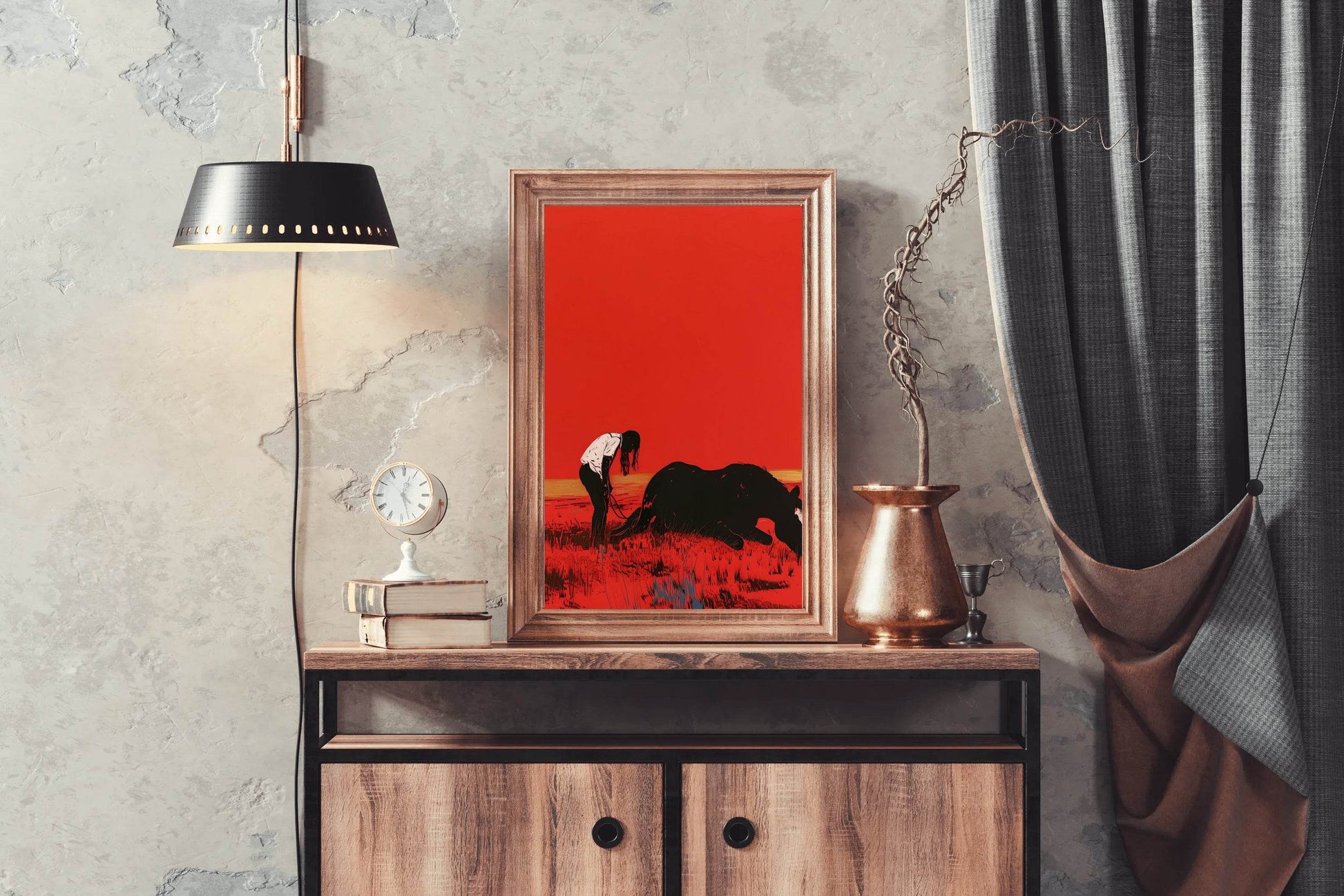 Sick Black Horse Wall Art - beink online art store