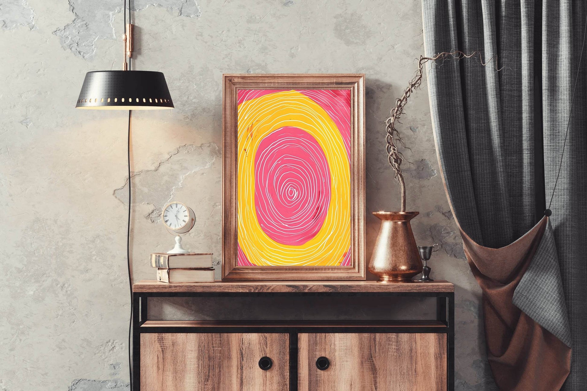 Yellow and Pink Swirl Digital Art - beink online art store