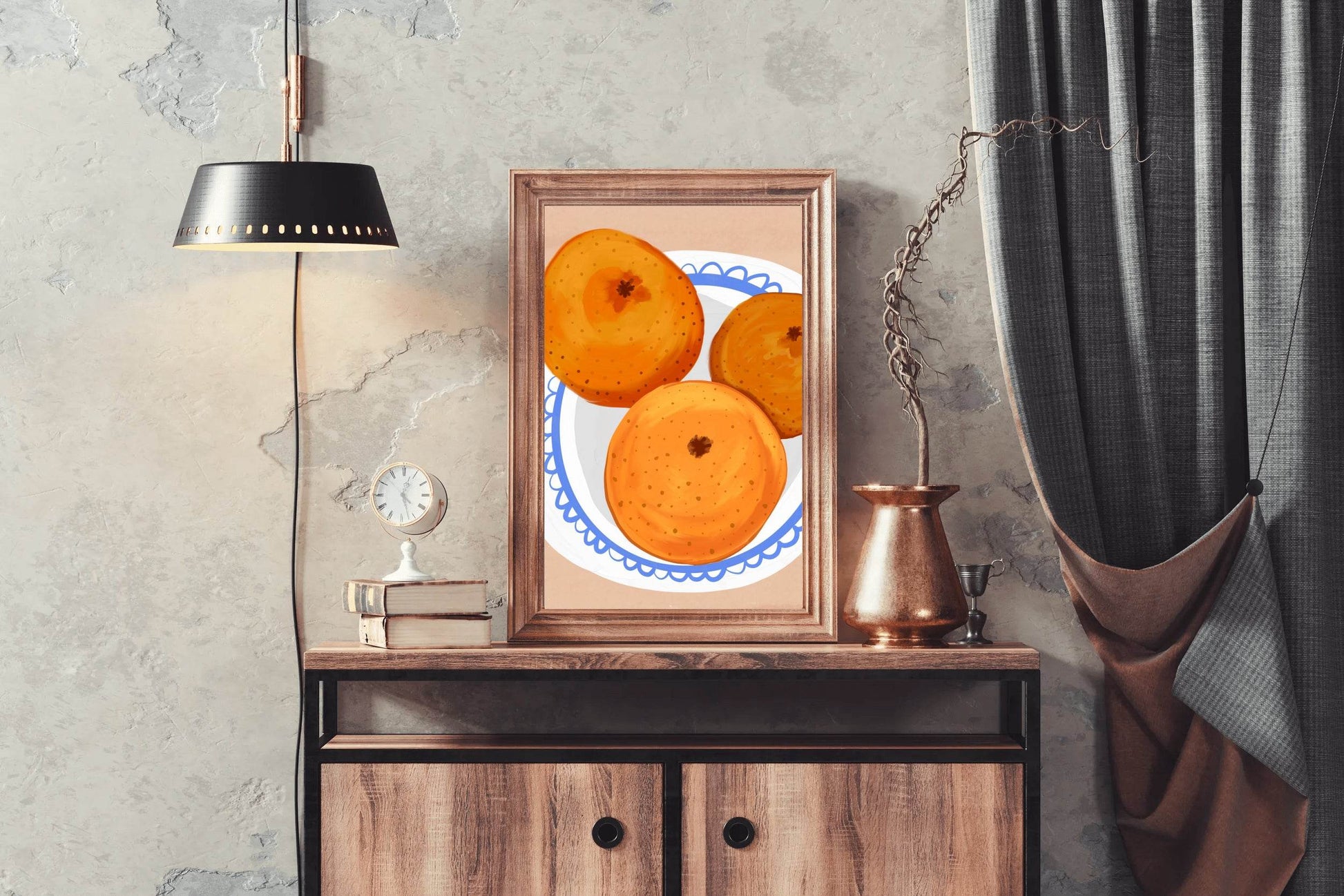 Orange Fruit on A Plate Wall Art - beink online art store