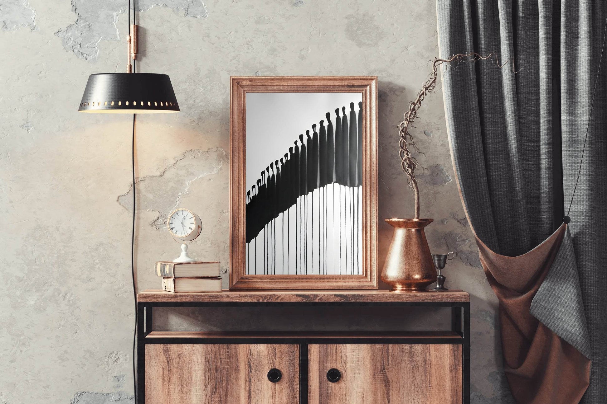 Black and White Figures Modern Wall Art - beink online art store