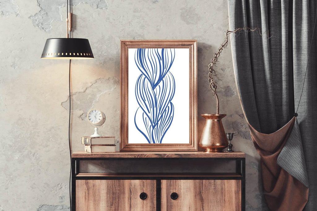 Blue Lines of Women's Hairstyles Wall Art - beink online art store