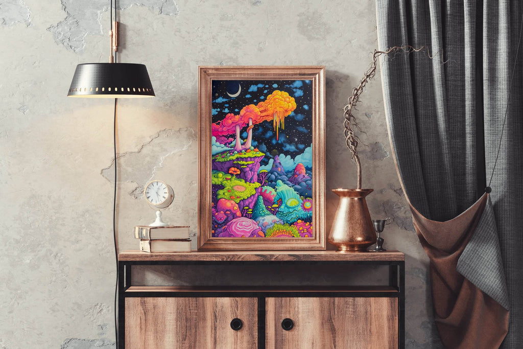 Colorful Psychedelic Themed Aesthetic Wall Art - beink online art store