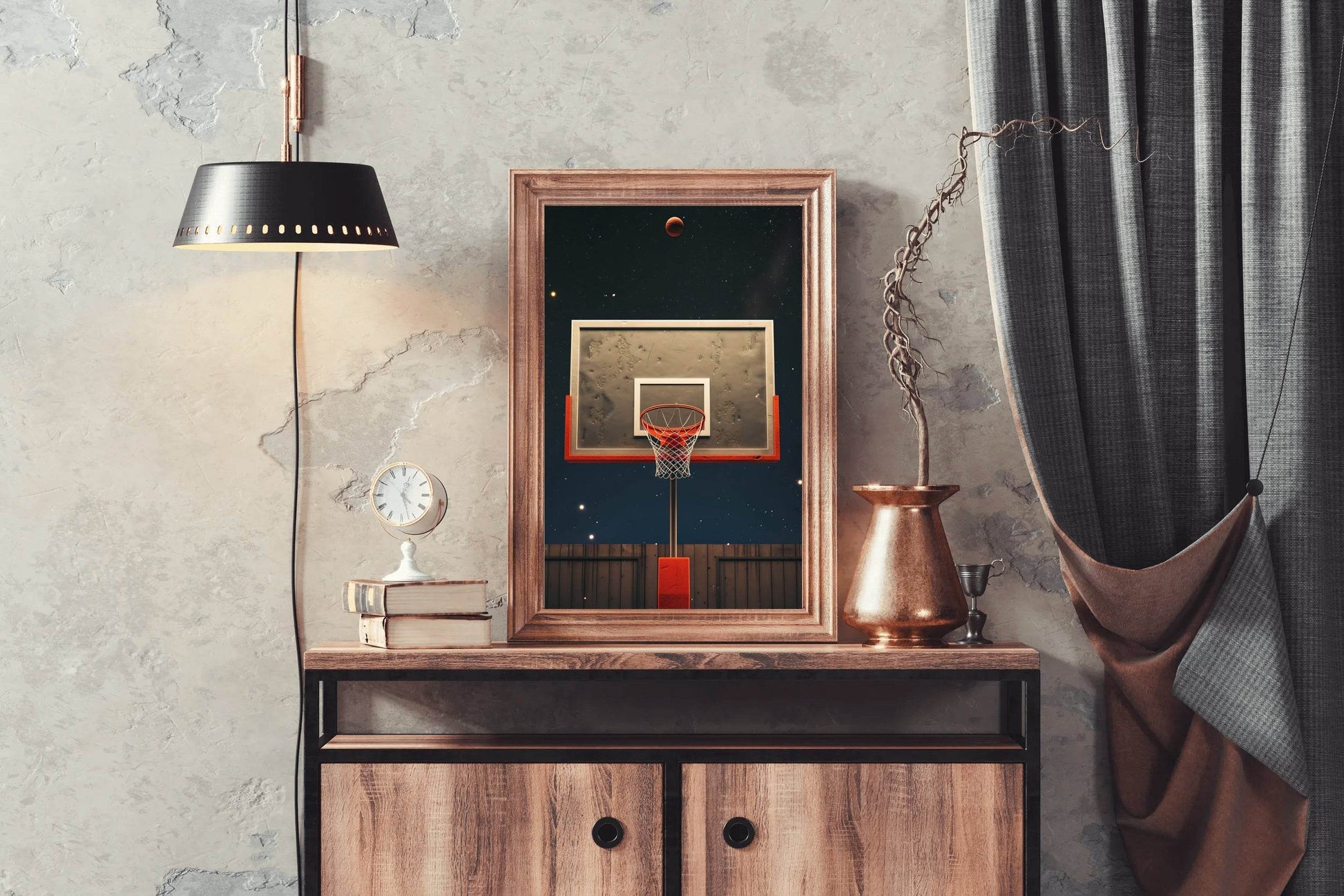 Master Flame Sports Aesthetic Wall Art Poster for Living Room, Home & Wall Decor - Basketball - beink online art store