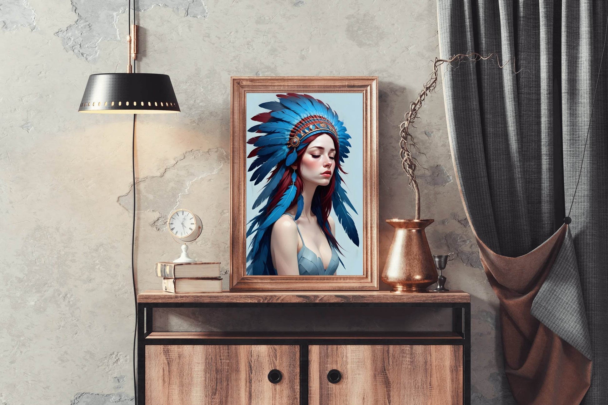 Native American Serenity in Feathers Wall Art - beink online art store