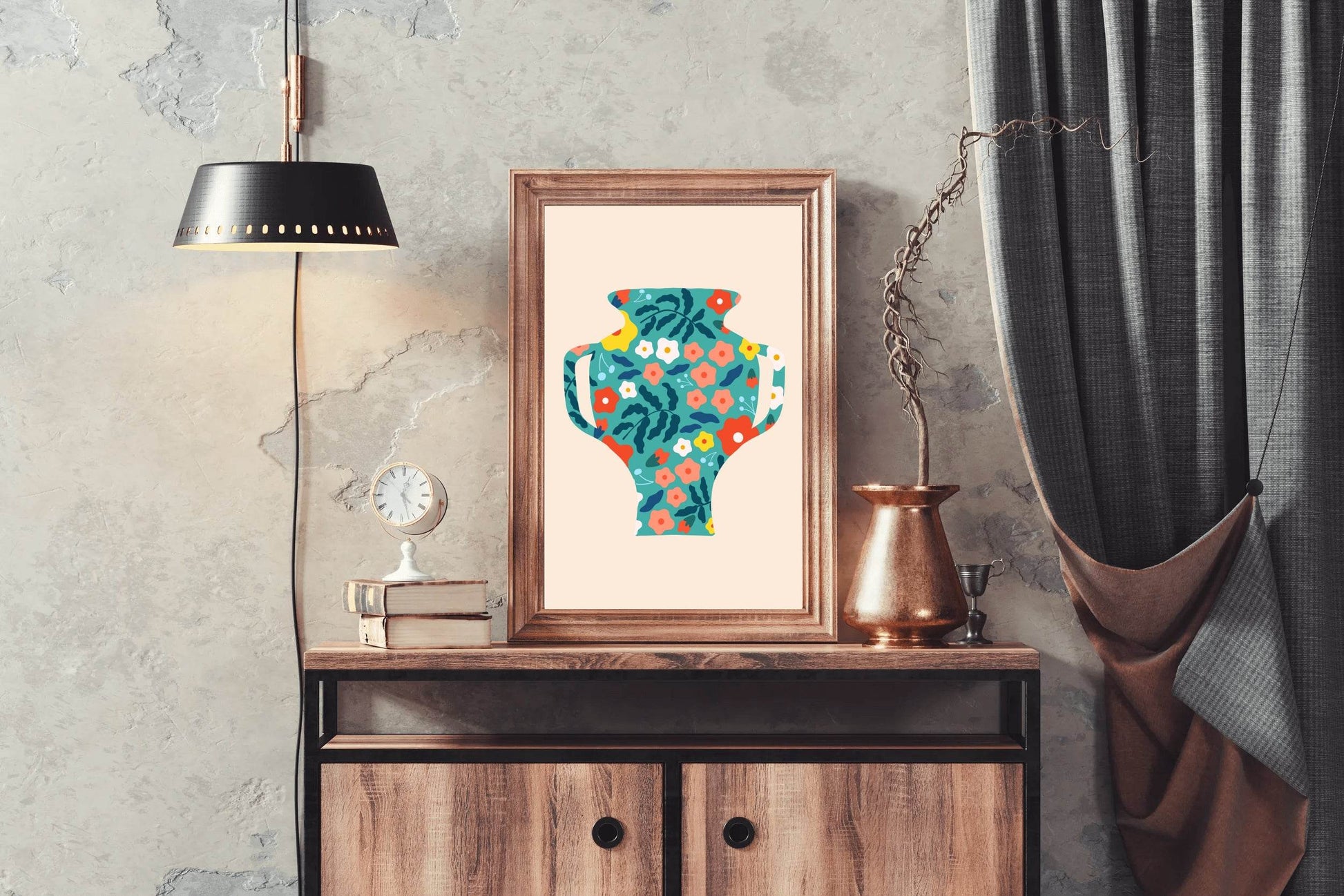 Decorated Flower Pot Painting Wall Art - beink online art store