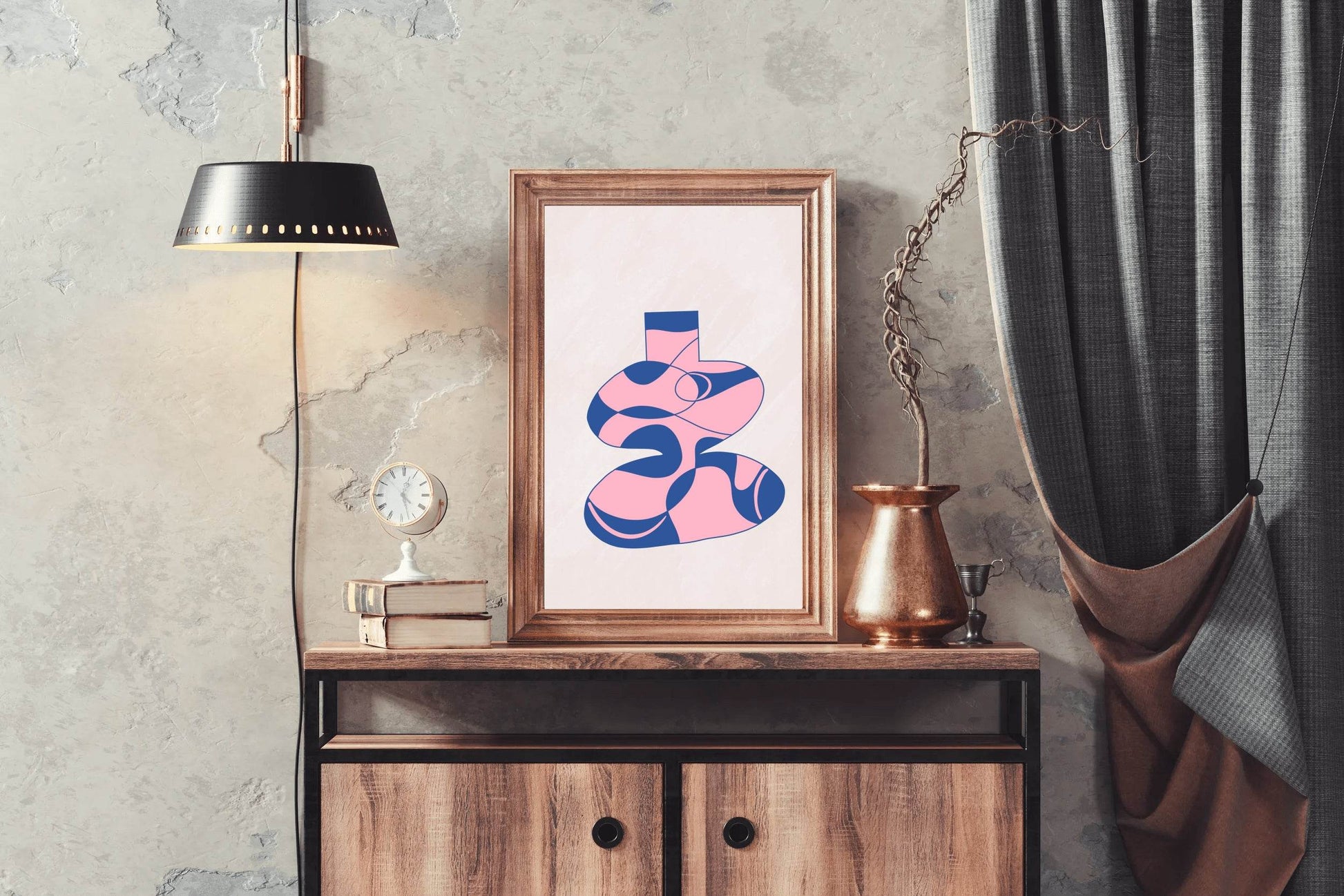 Pink Patterned Vase Wall Art - beink online art store